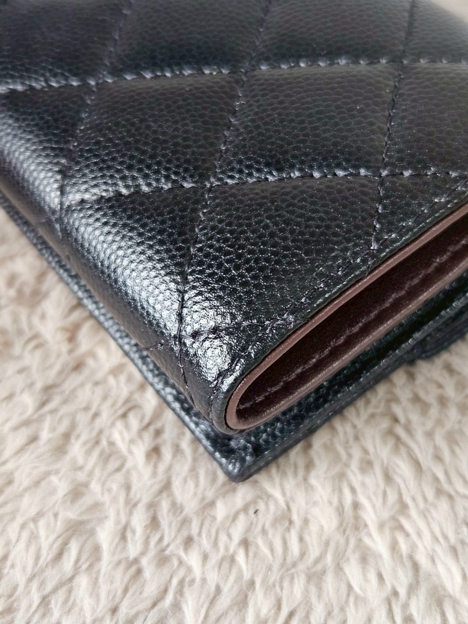 Chanel Trifold Short Black Caviar GHW Wallet