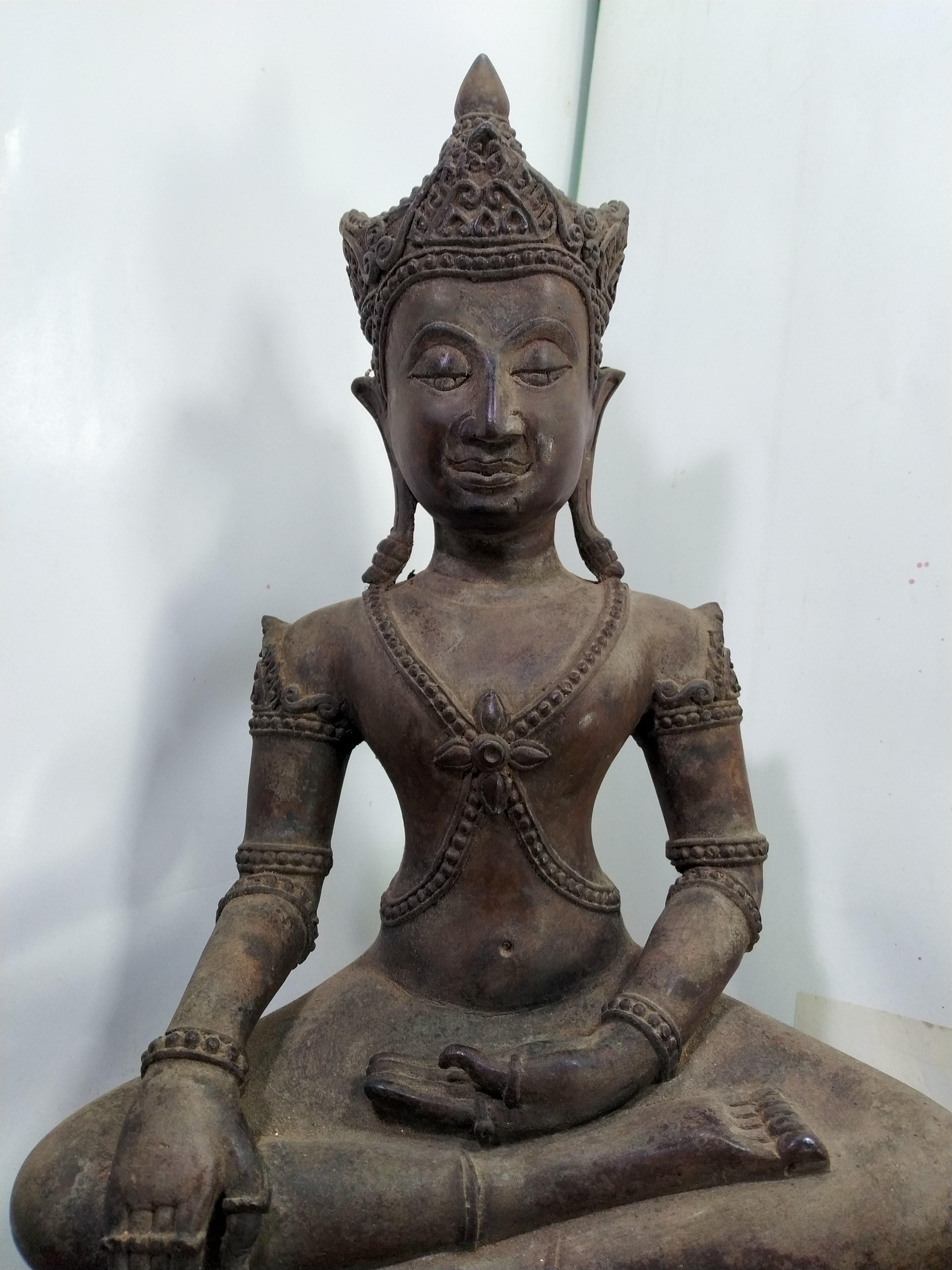 พระอู่ทอง ทรงเครื่อง หน้าตัก 9 นิ้ว เนื้อสำริด