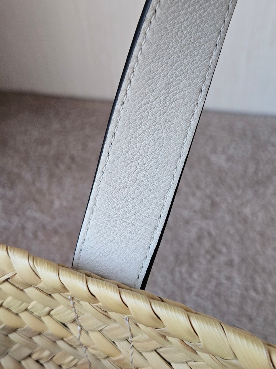 Loewe Basket Bag In Palm Leaf and Calfskin