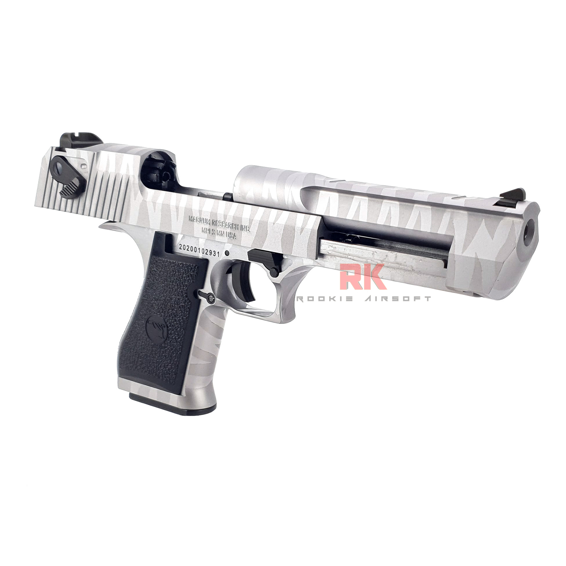 Cybergun (WE) Desert Eagle Tiger Stripe .50AE GBB Pistol - Silver