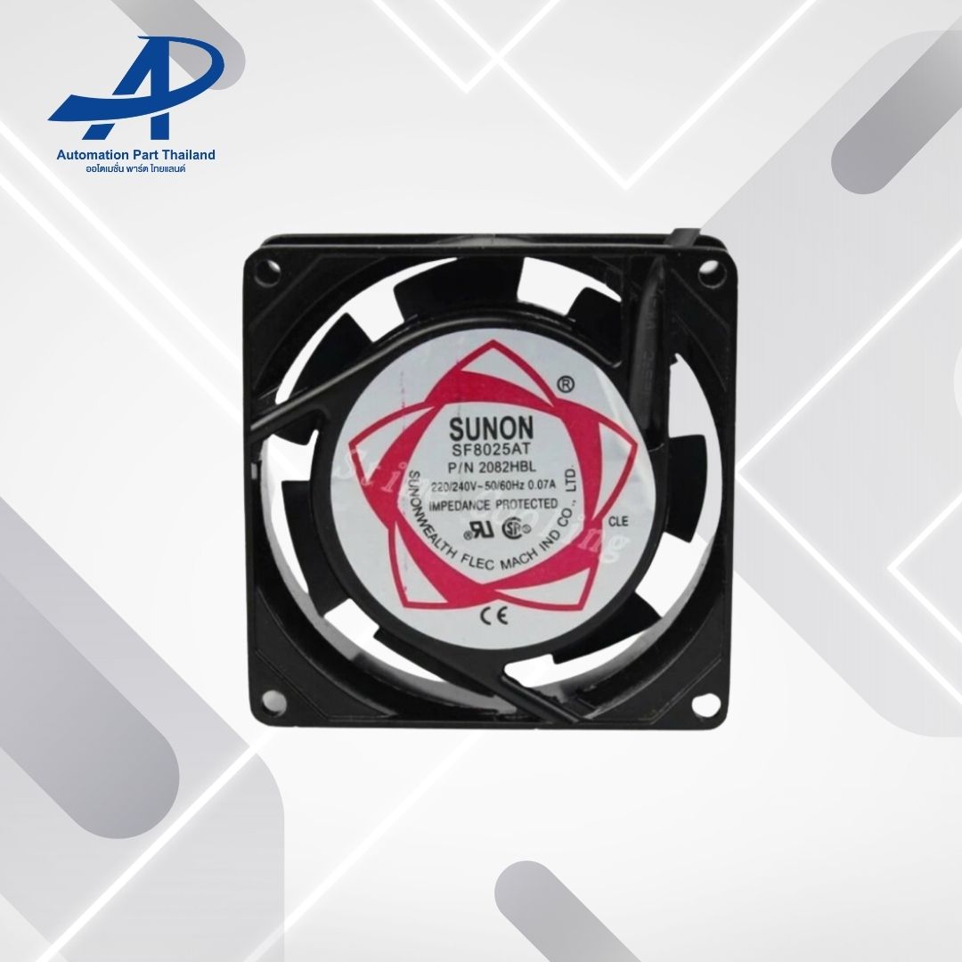 พัดลม 3 นิ้ว (3") (เพิ่มตะแกรงพัดลม) ยี่ห้อSUNON SF8025AT P/N 2082HSL 220V-240V 50/60Hz 0.07A (ขนาด80x80x25mm)