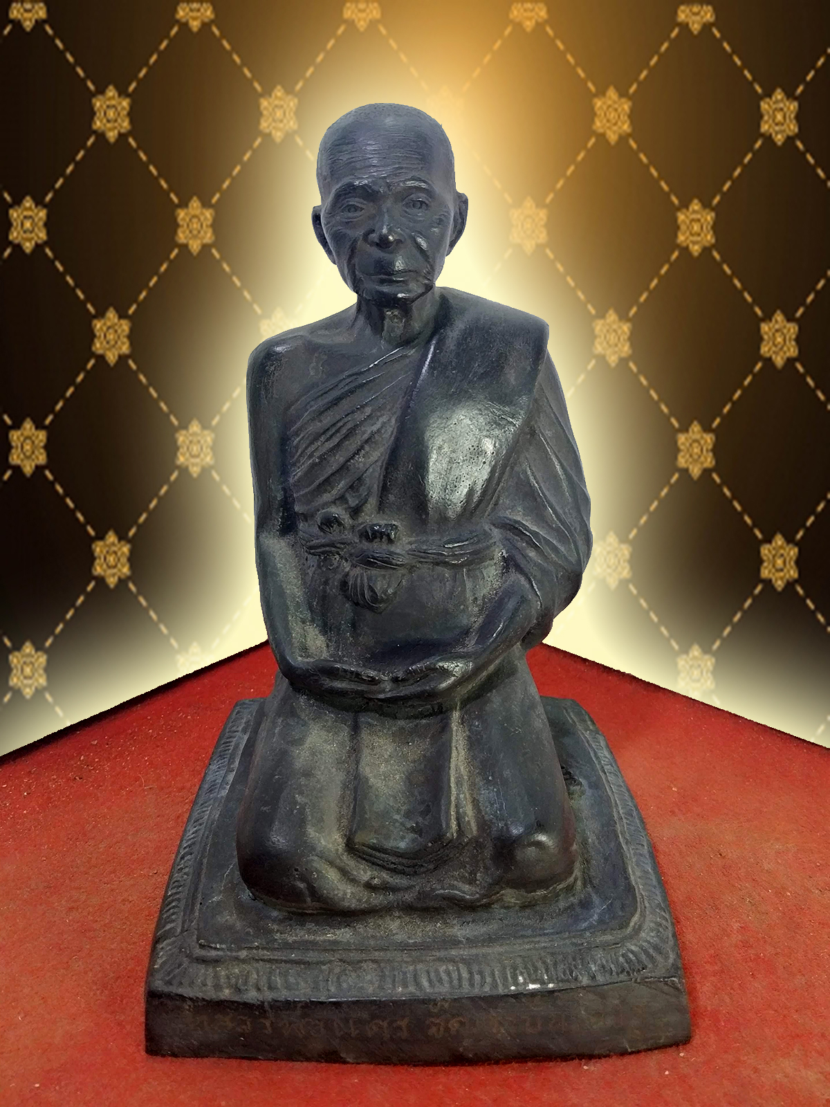 หลวงพ่อแดง วัดเขาบันไดอิฐ จ.เพชรบุรี ฐาน 4 นิ้ว เนื้อโลหะสำริด