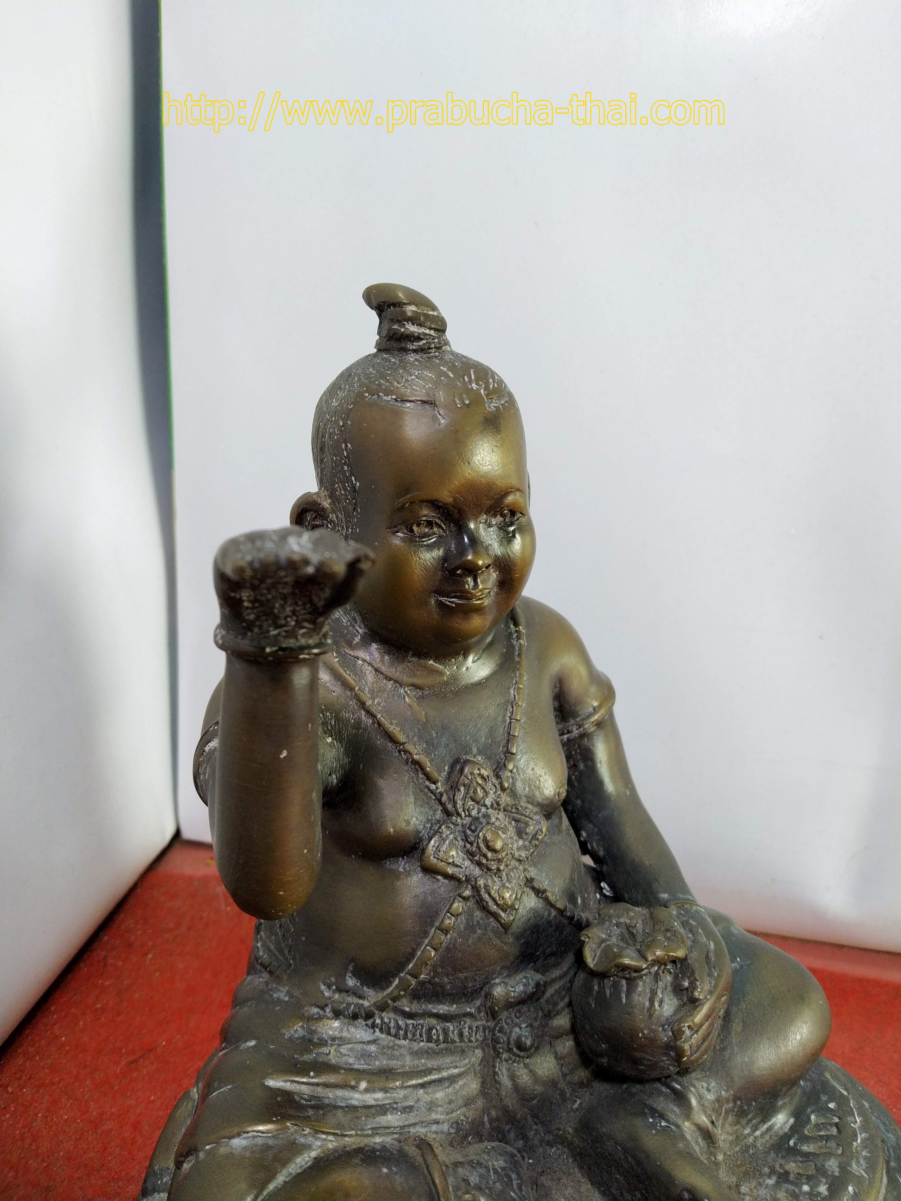 กุมารทองเพชรเจ้าจุก เนื้อโลหะฐานขนาด5นิ้ว วัดพรหมจริยาราม เชียงใหม่