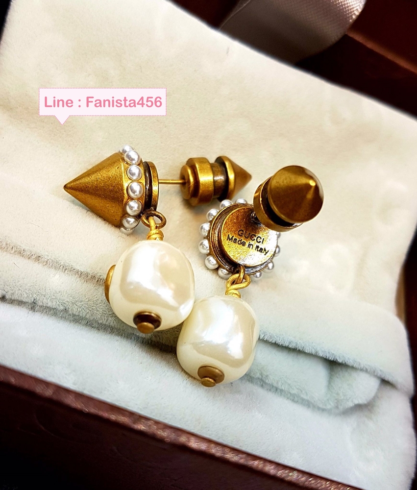 ต่างหูกุชชี่ ต่างหู Gucci Pendant มุก Hiend Pearl Gucci Pendant Earring