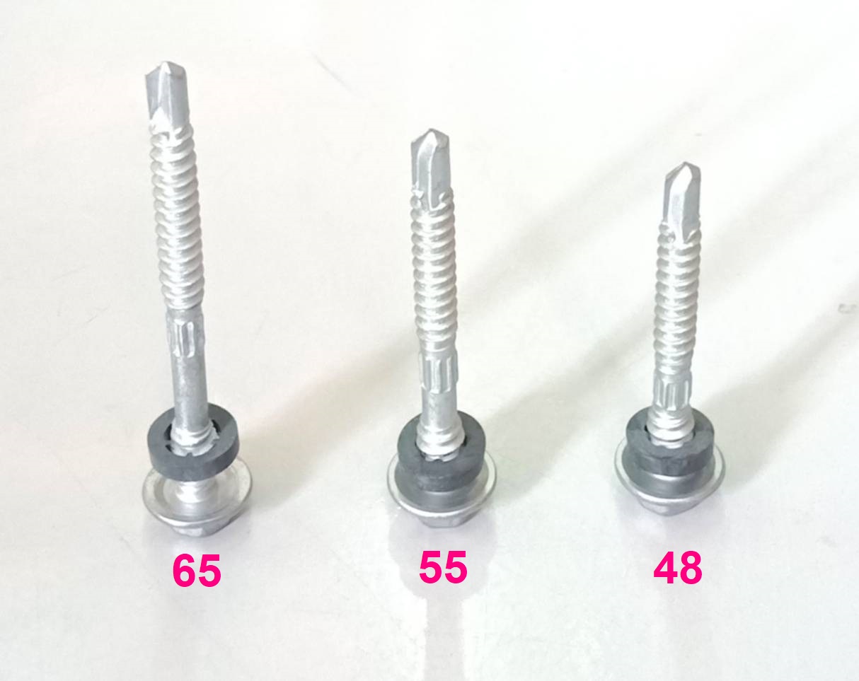 สกรูดาโก้ปลายสว่านหกเหลี่ยมแหวนยาง 2ชั้น (ยิงเมทัลชีทสันลอน) #12 (กล่อง)
