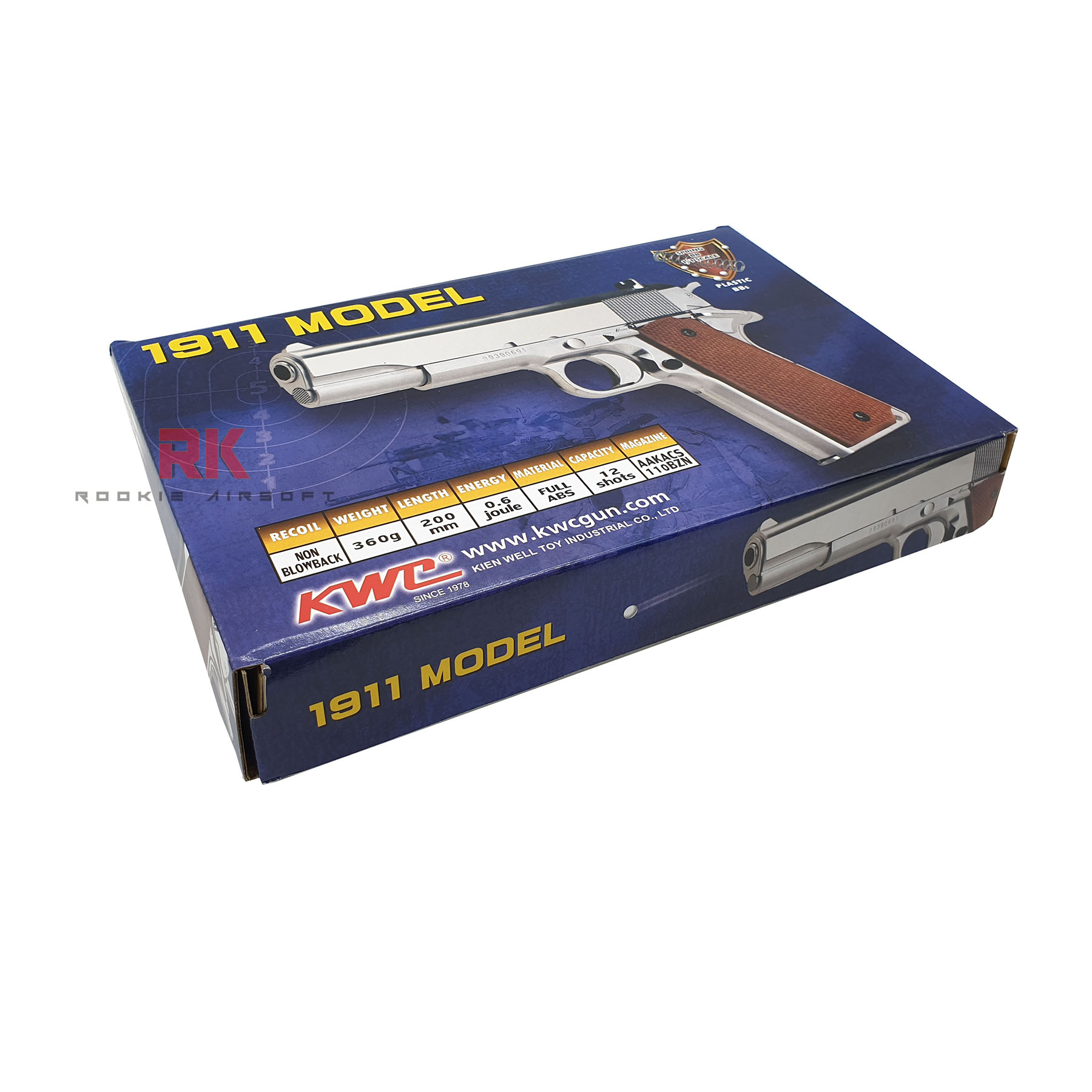 KWC M1911 A1 Spring Pistol - Silver