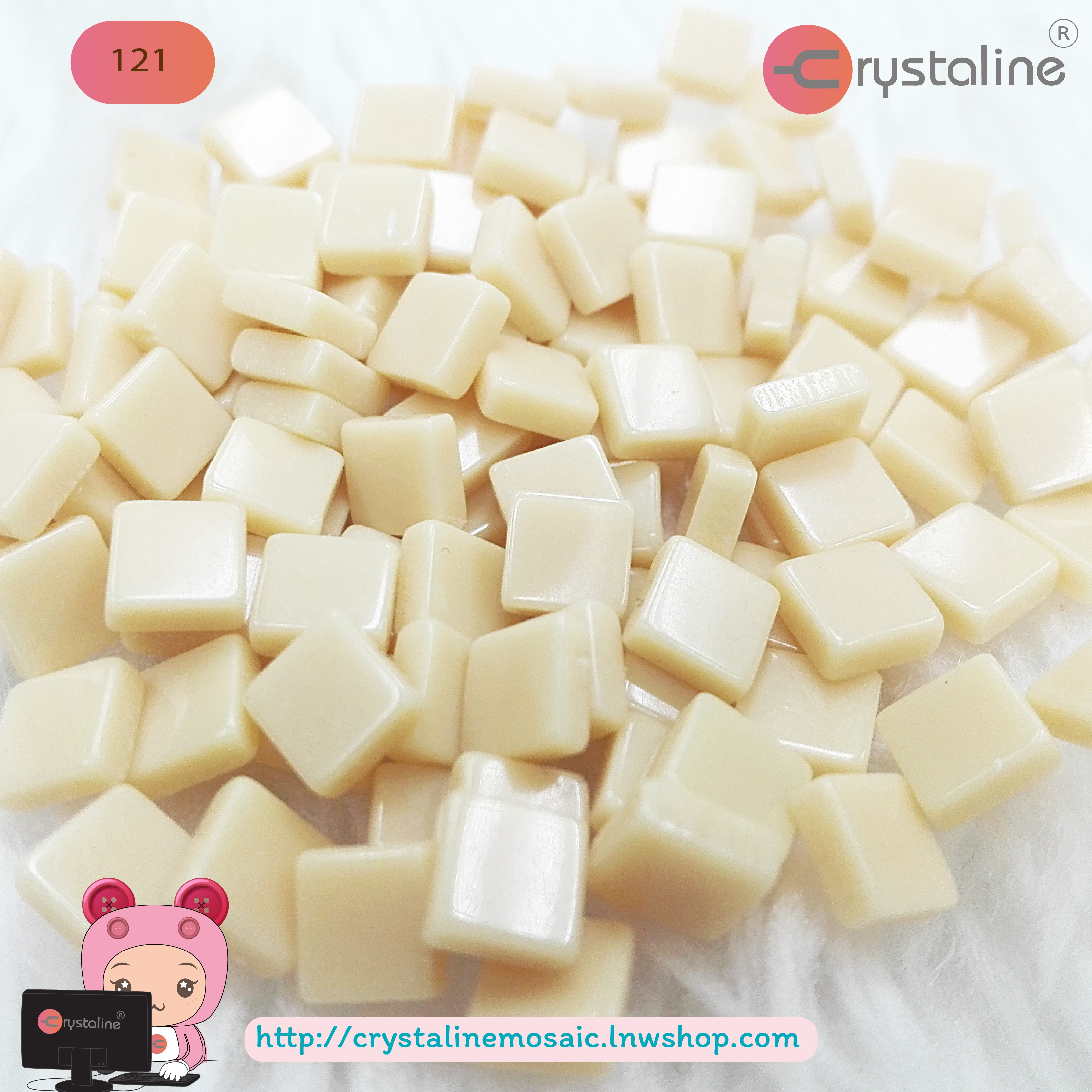 Mosaic opaque - Empire yellow col. (size 5x5 mm80g/pack)