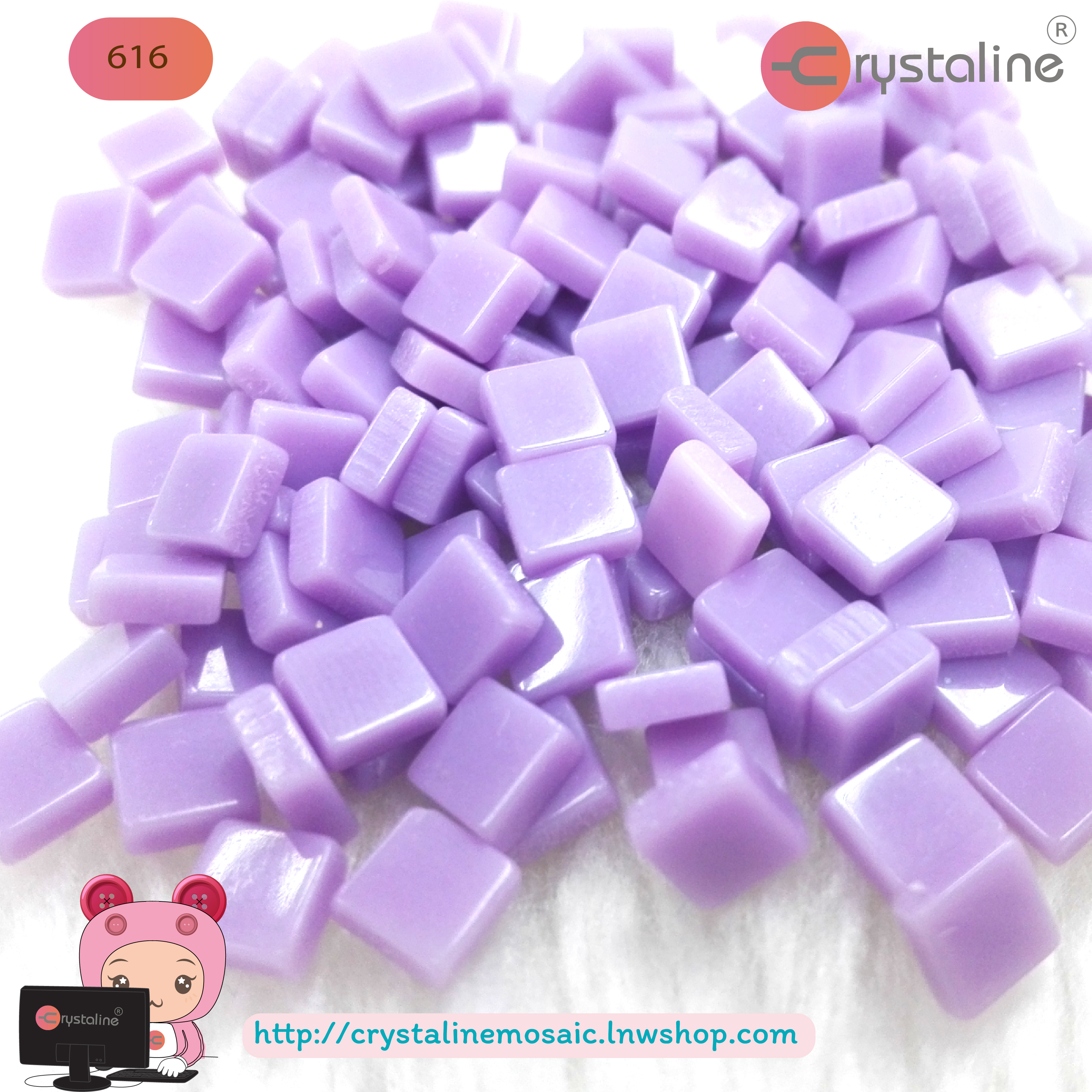 โมเสค เนื้อทึบแสงเงา ขนาด 5 x 5 cm. ( 500 g./Pack)