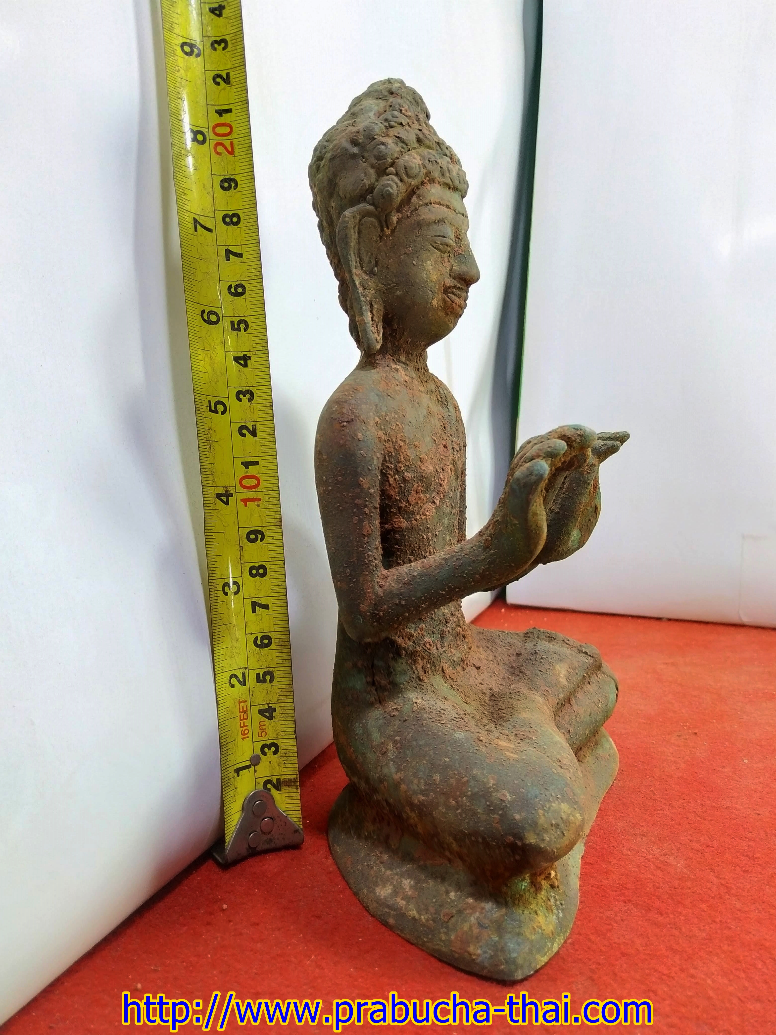 พระทราวดี ปางแสดงโอวาทปาติโมกข์ เนื้อสำริดสภาพเก่า