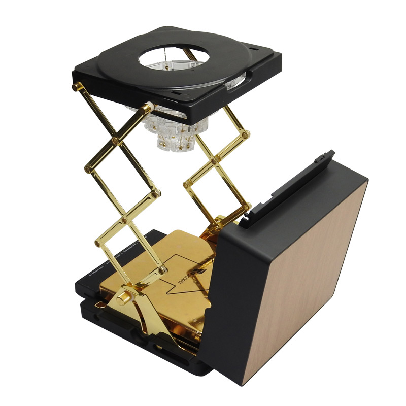 Set-scale machine with foldable coffee drip stan-gold, gray color 0609-098