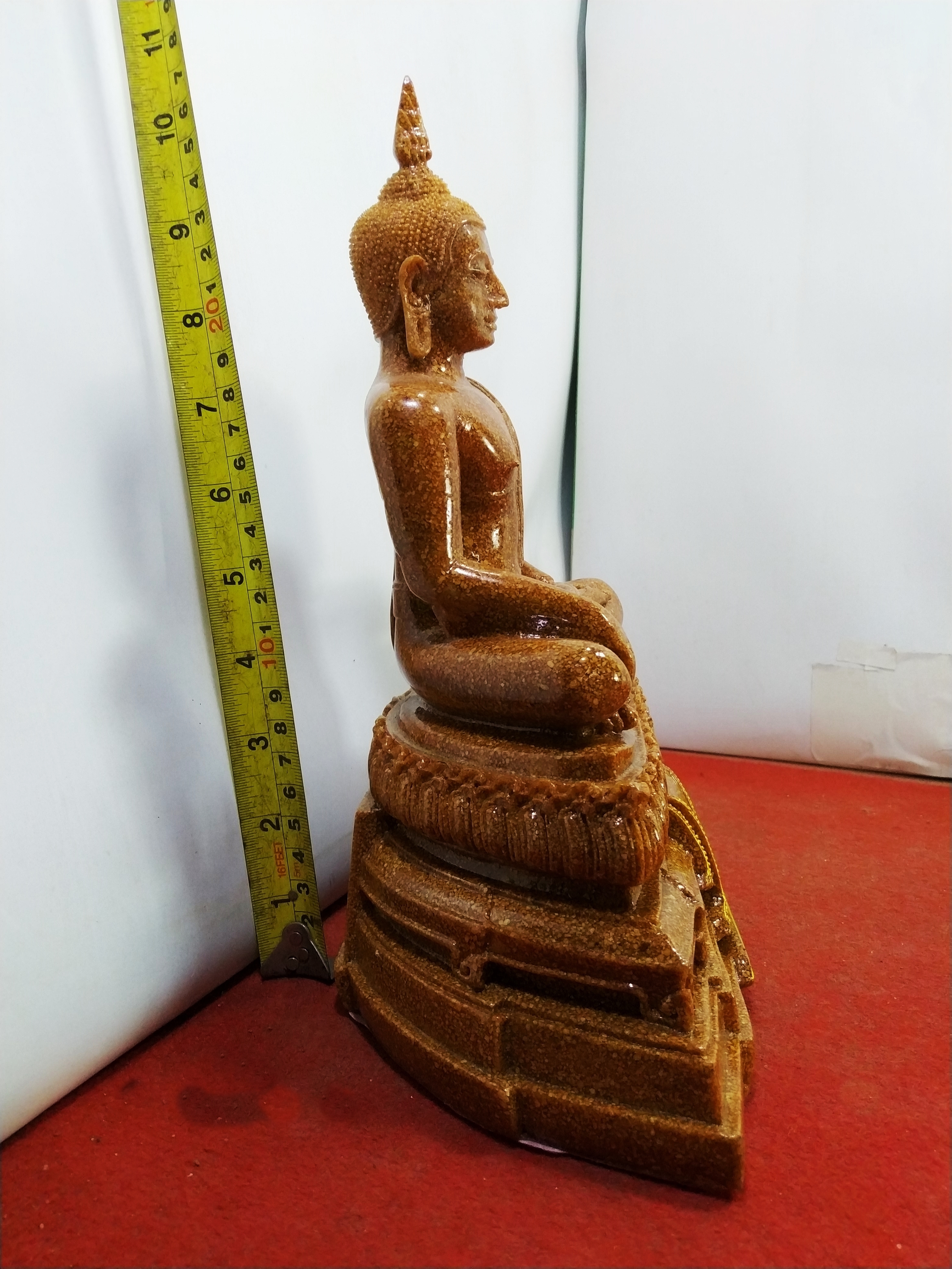 พระพุทธอู่ทอง หน้าตัก 5 นิ้ว เนื้อกระเบื้องหลังคาโบสถ์