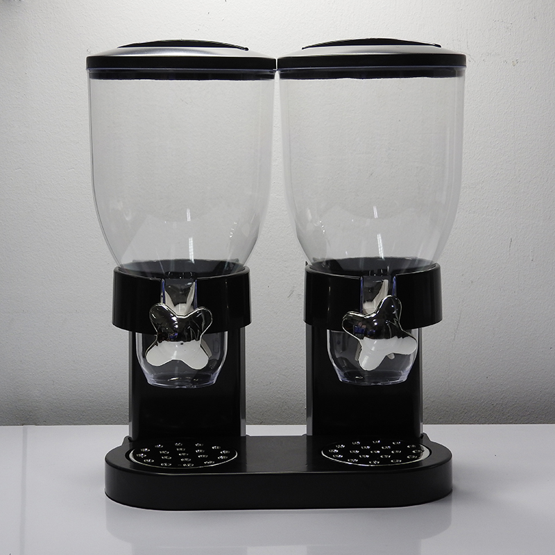 Double Pasta Cereal Dry Food Dispenser Storage Cont (Black) 1602-121-C01