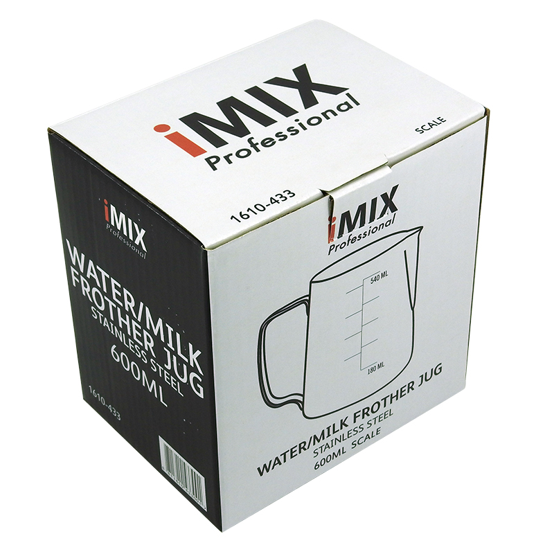 เหยือกตีฟองนมไอมิกซ์ สแตนเลส มีสเกลวัดปริมาณ ขนาด 600 ซีซี (แบบหนา) 1610-433