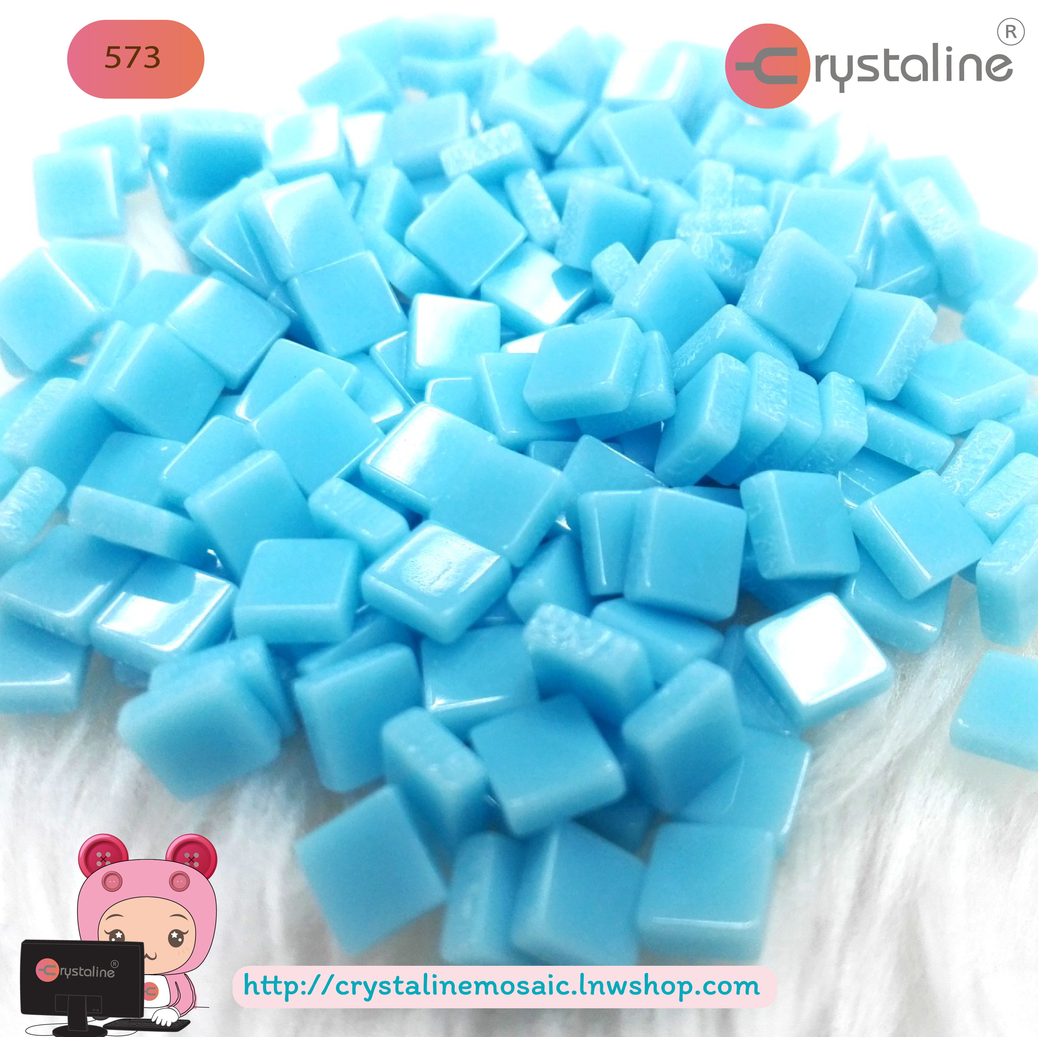 Mosaic opaque - Ethereal blue col. (size 5x5 mm80g/pack)