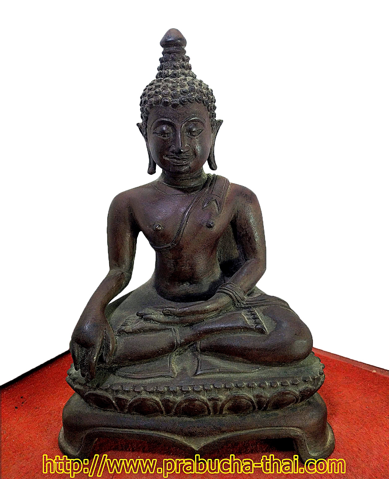 พระเชียงแสน สิงห์1 ฐานบัวสามขา หน้าตัก 5 นิ้ว เนื้อสำริด