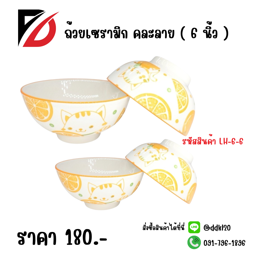 ถ้วยเซรามิก คละลาย ( 6 นิ้ว )