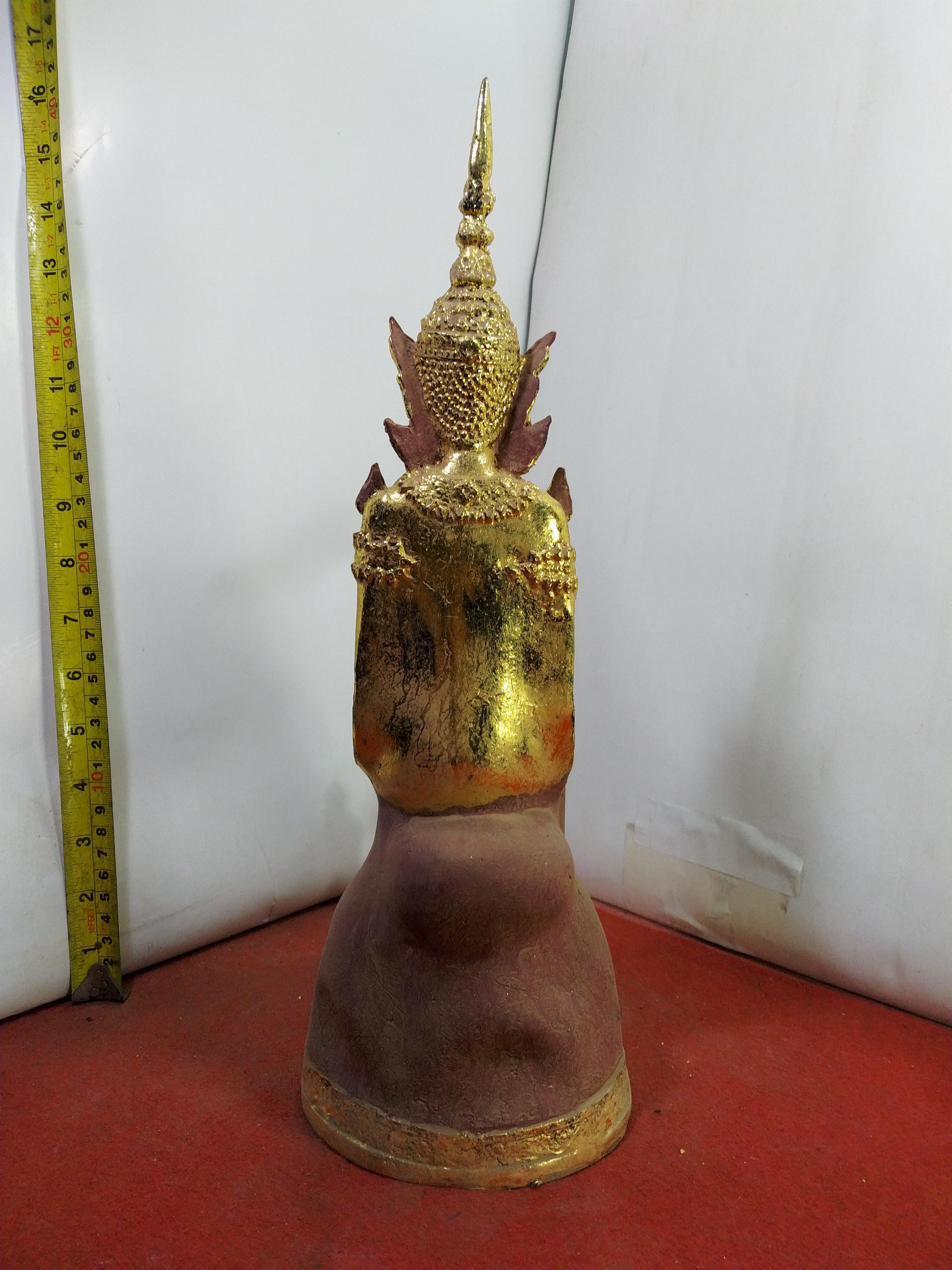 พระรัตนะปางป่าเลไลย์ เนื้อสำริดลงรักปิดทอง สูง 15 นิ้ว