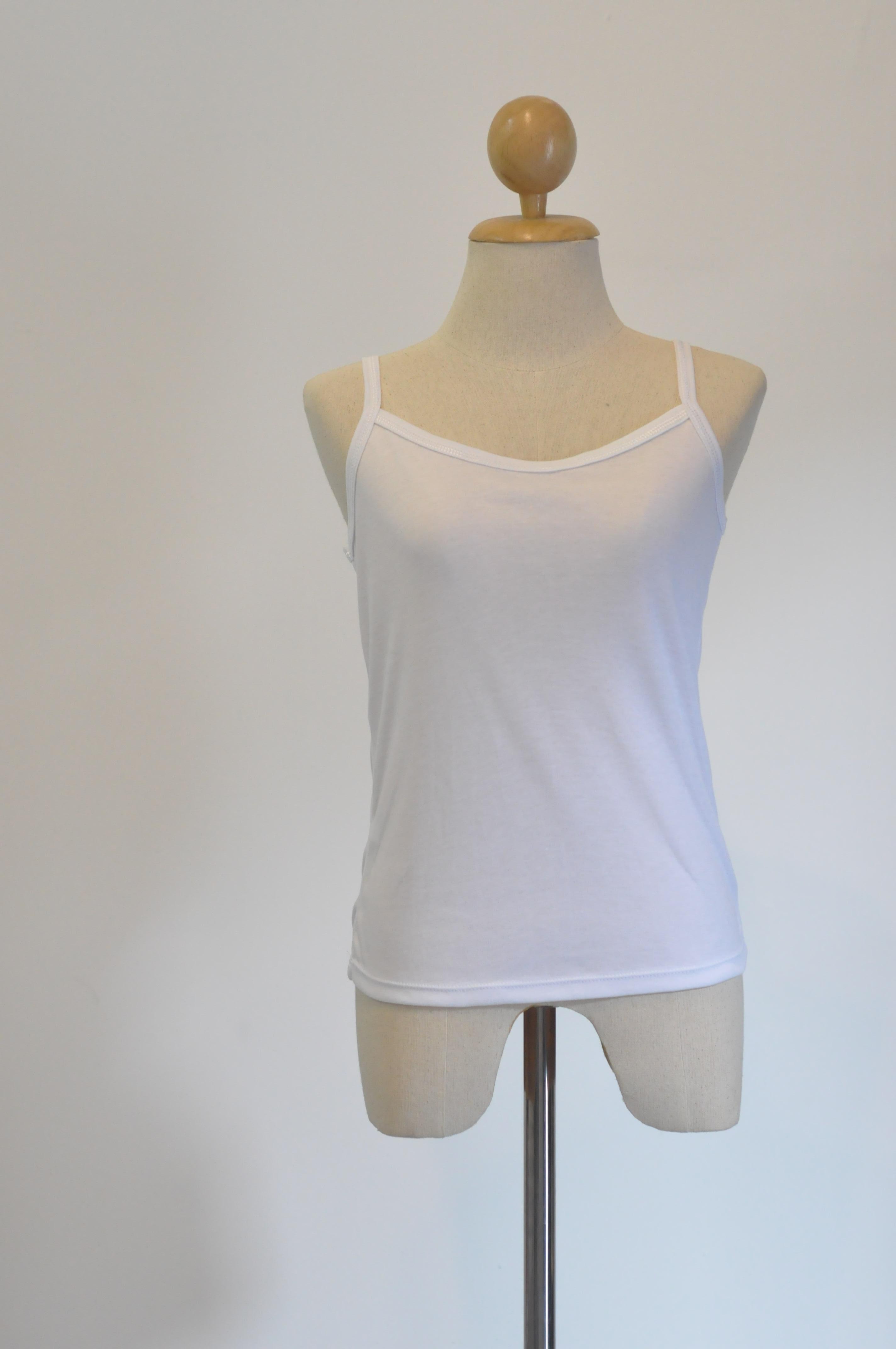 ขายส่ง เสื้อกล้าม เสื้อทับ ผ้าเนื้อดี ผลิตโรงงานไทย สายเดี่ยวสีขาว (ราคาต่อโหล) nongnini1988