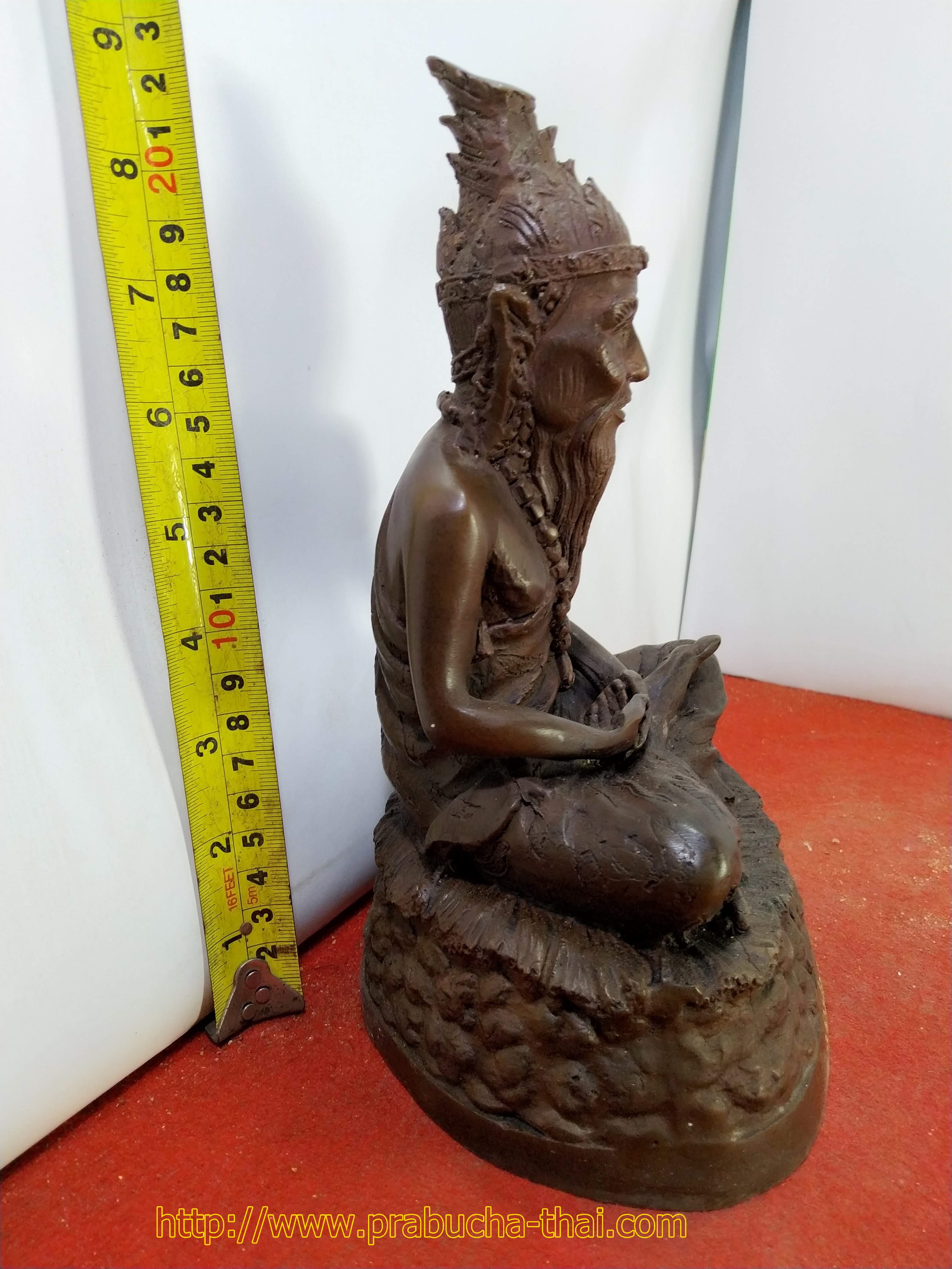 พ่อปู่ฤาษีนารอดนั่งสมาธิ หน้าตัก 5 นิ้ว เนื้อโลหะสำริด