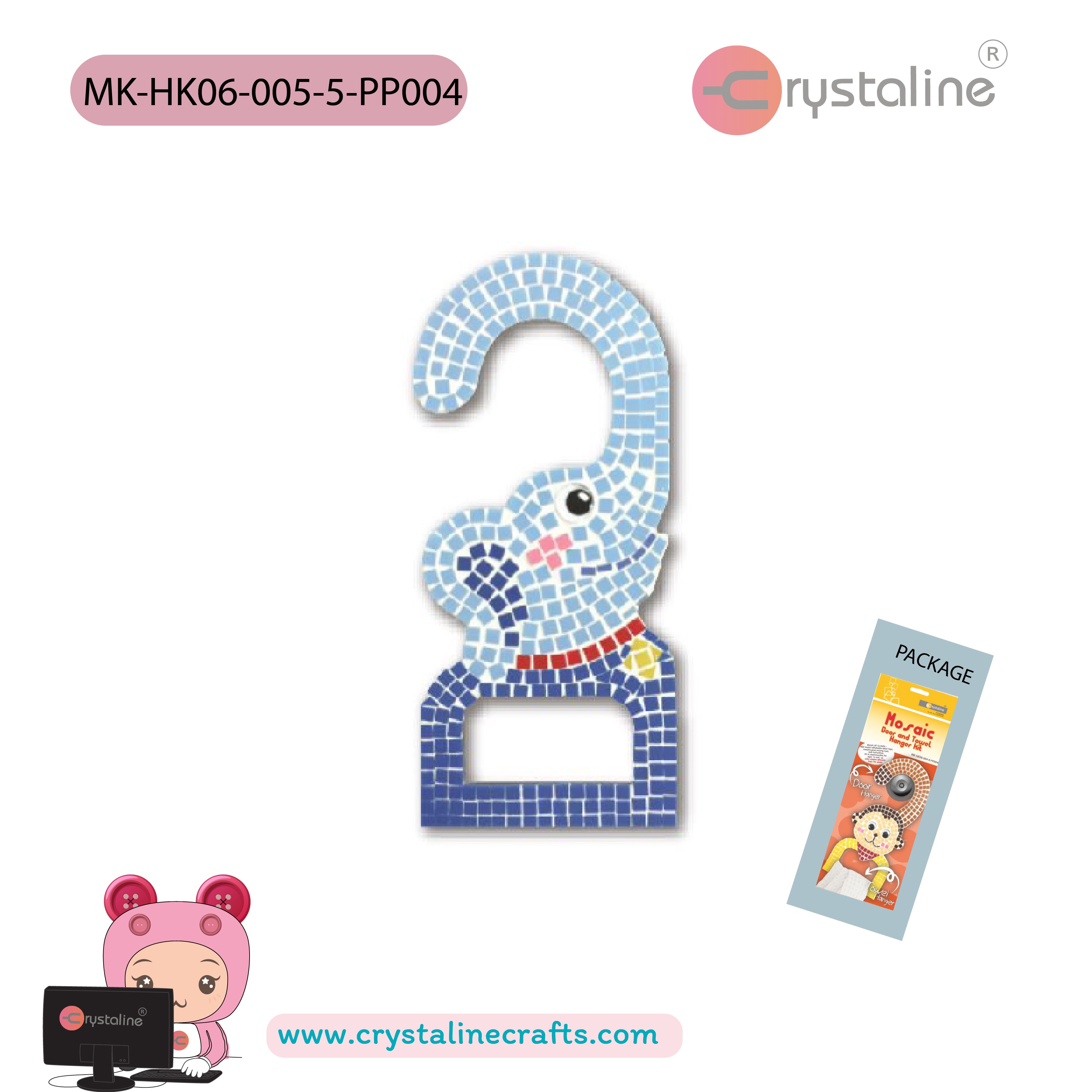 Door hanger kit - Elephant (size 20x9 cm,1pc/pack)