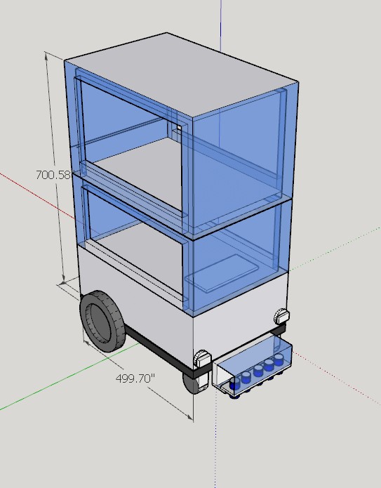 หุ่นยนต์ส่งของแบบสองชั้น รับน้ำหนักเบา รวมไม่เกิน 20 กก. Ex