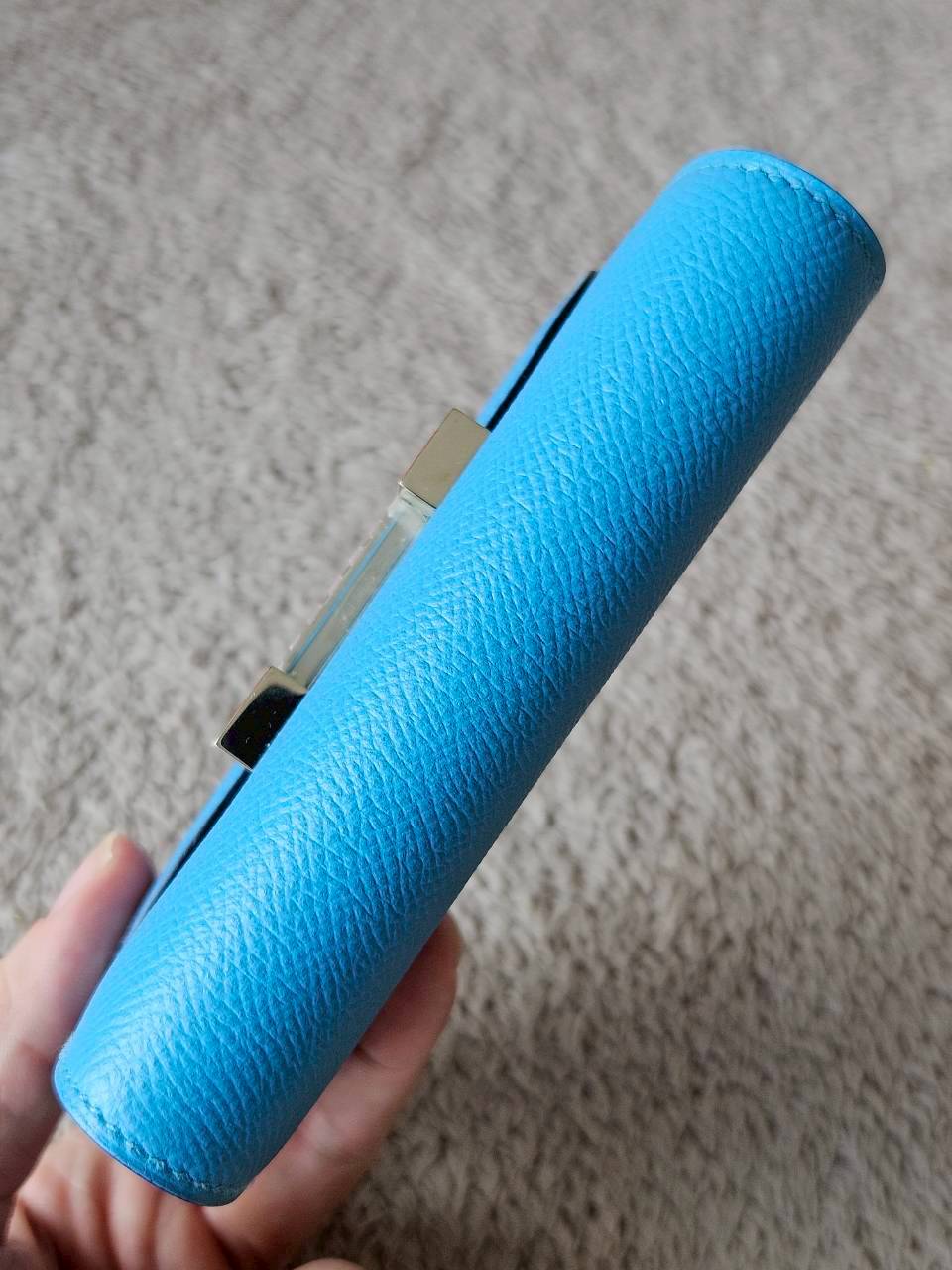 Hermes Constance Light Blue Wallet