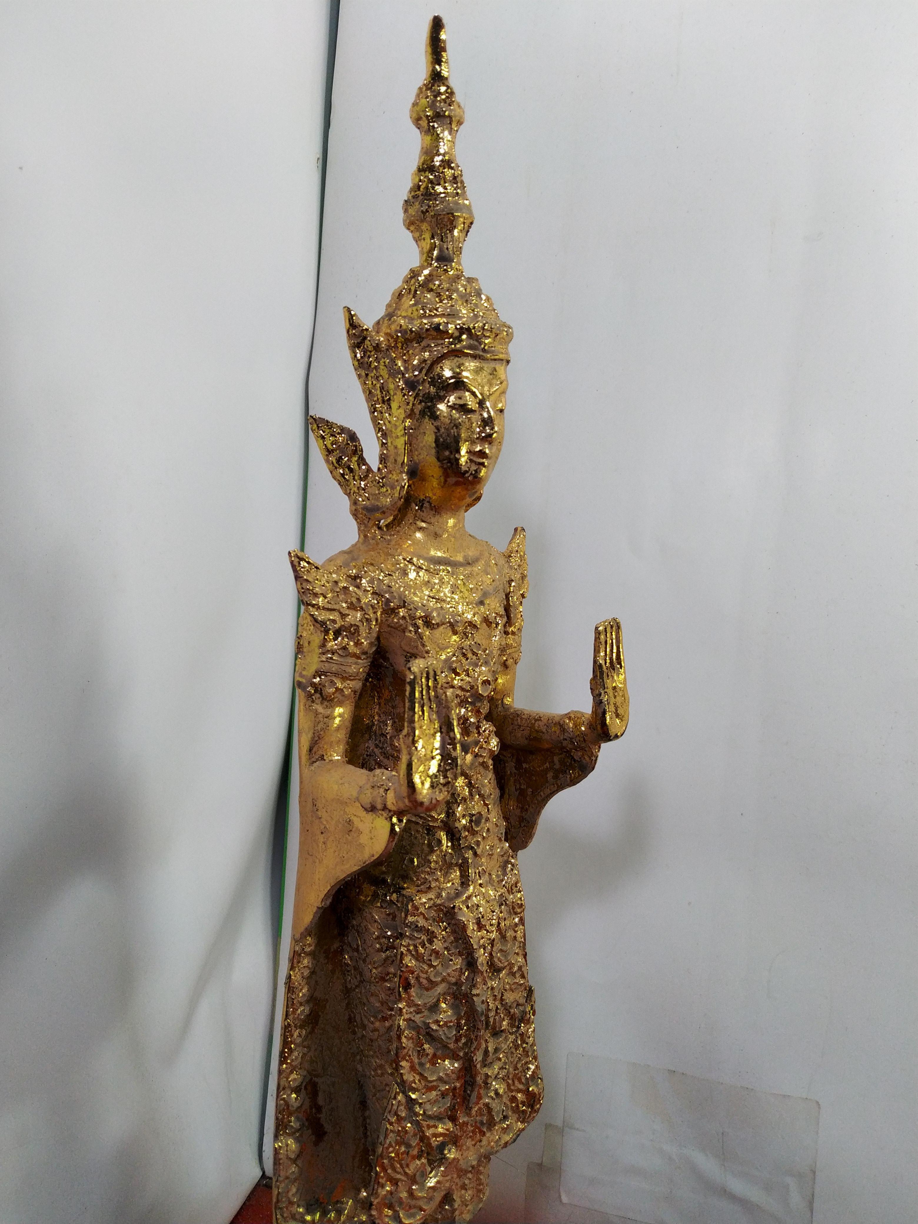 พระรัตนะ ปางห้ามสมุทร พระประจำวันจันทร์ สูง 18 นิ้ว เนื้อโลหะสำริดปิดทอง