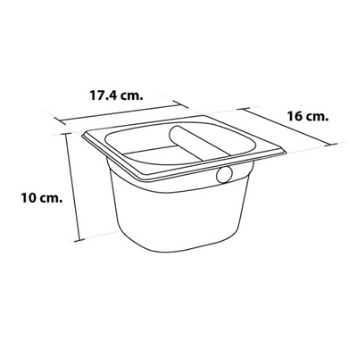 Rectangle Stainless Knockbox Deepth 15 cm. 1610-192