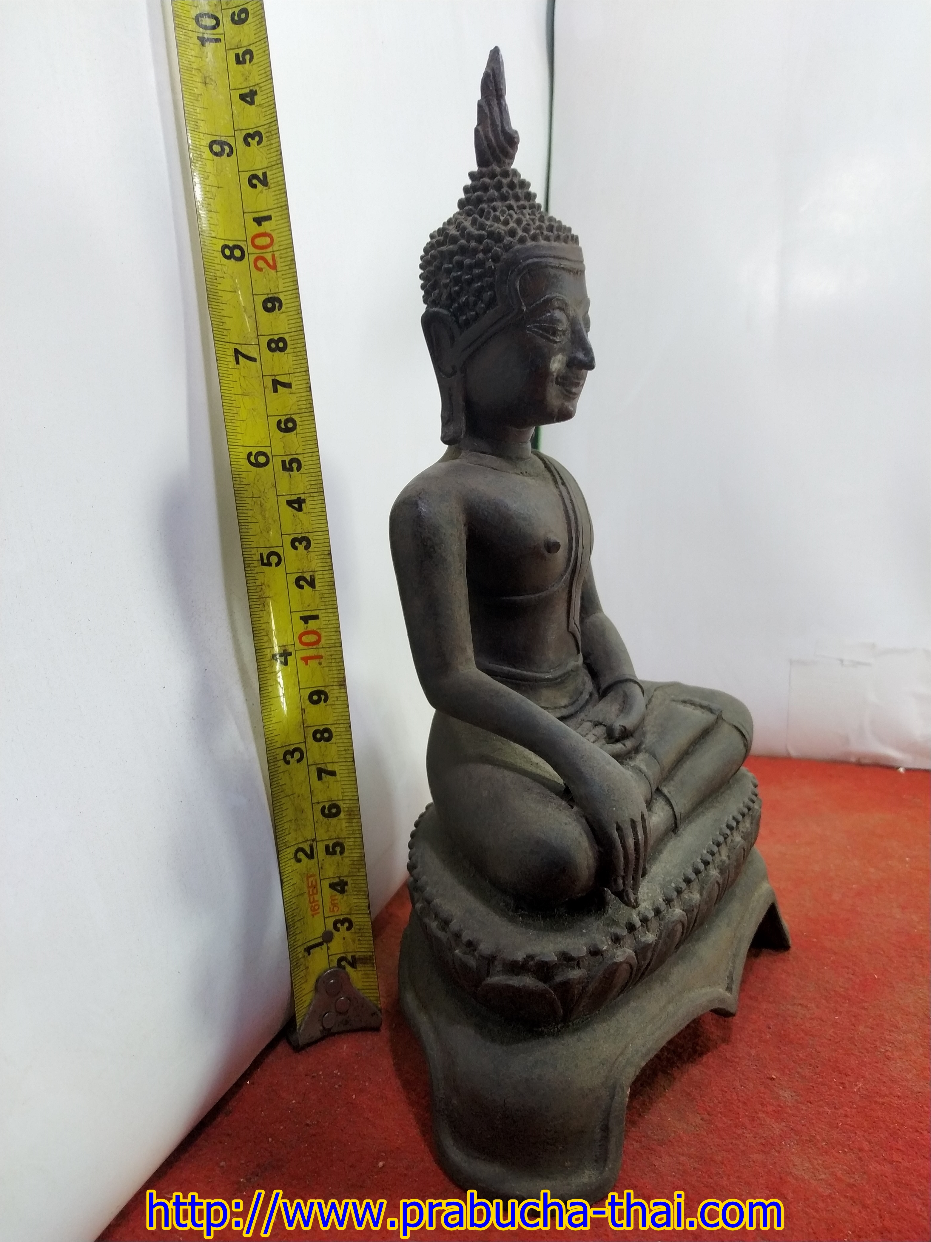 พระอู่ทอง ฐานบัวสามขา หน้าตัก 5 นิ้ว เนื้อสำริด