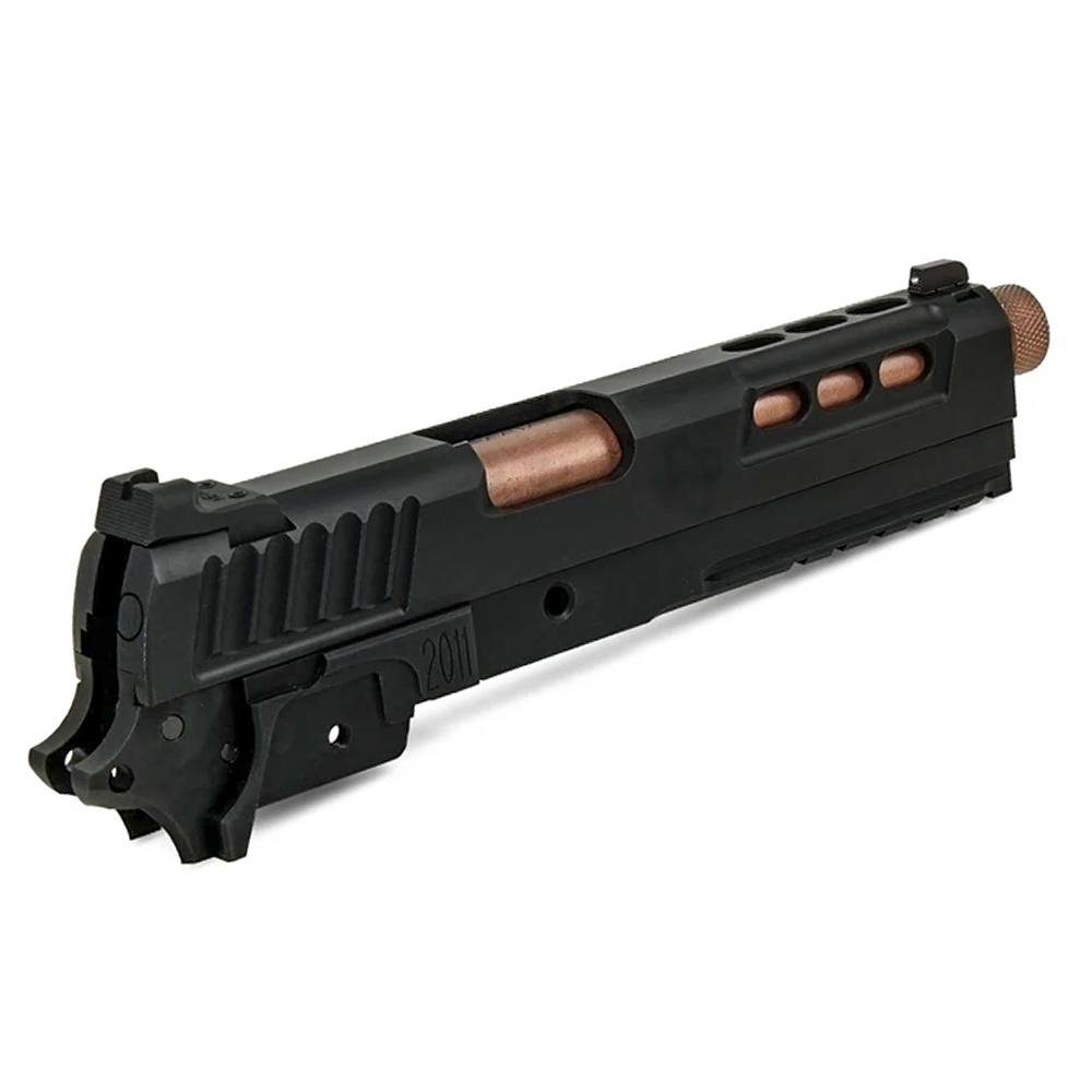Airsoft Masterpiece STI Tactical Slide Kit Set with Threaded Outer Barrel for Hi-CAPA 5.1 (ฺBlack)