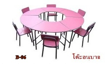 ชุดโต๊ะอนุบาล B-06 สีสดใส