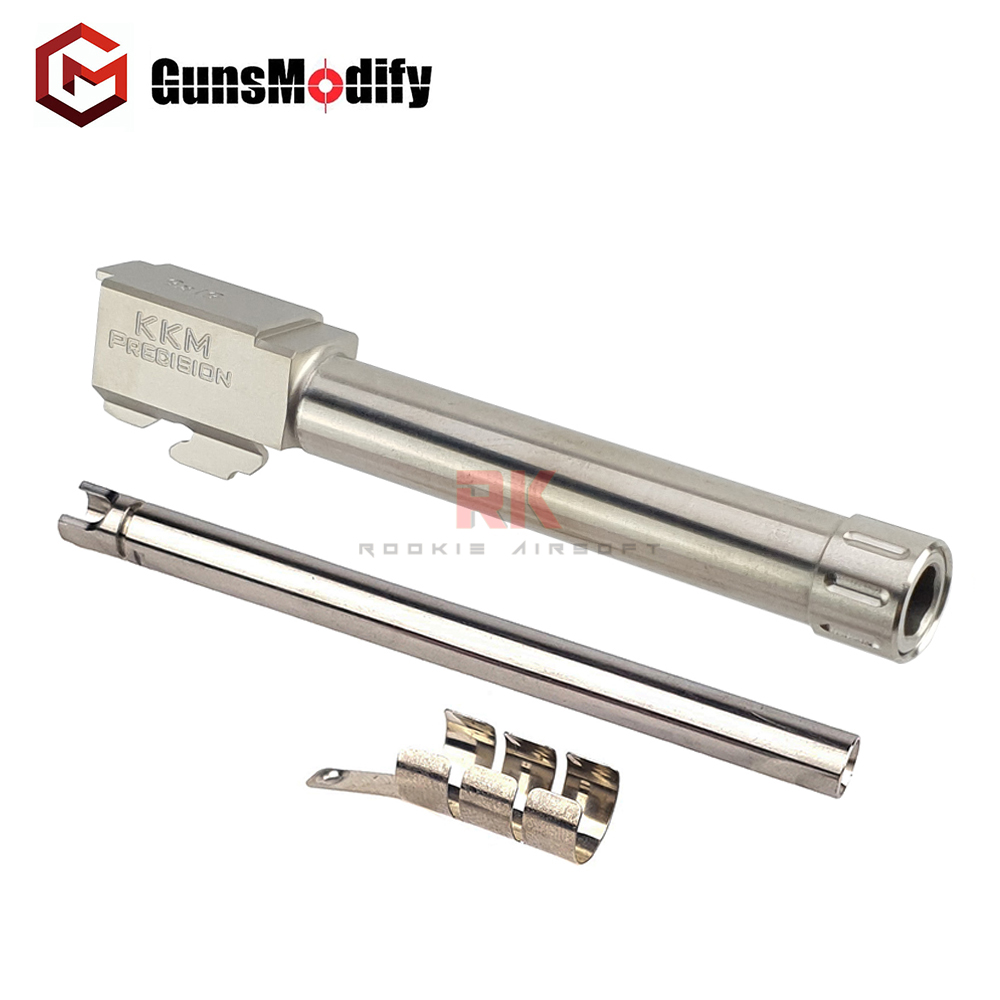 GunsModify KKM Stainless Steel Threaded Barrel Set For TM G17 (Silver)