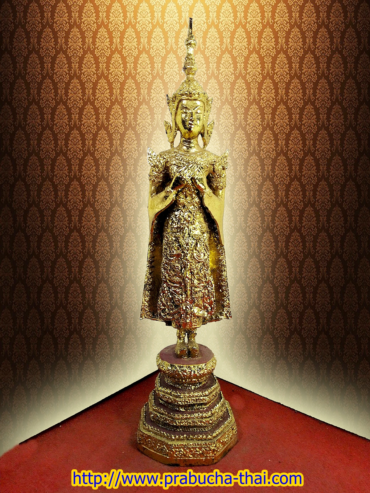 พระรัตนะ ปางรำพึง(เป็นพระประจำวันศุกร์) สูง 18 นิ้ว เนื้อสำริดลงรักปิดทอง