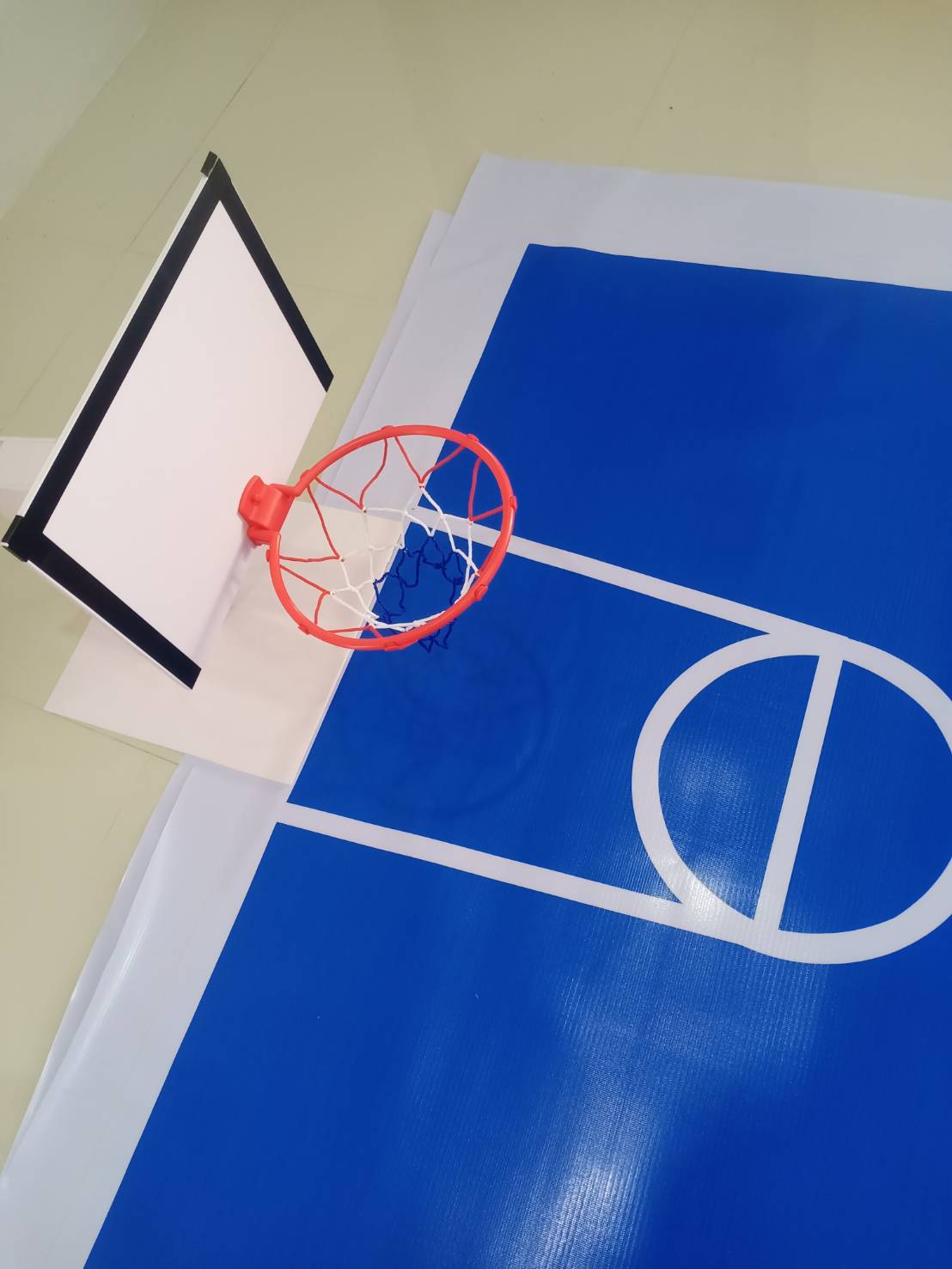 สนามหุุ่นยนต์นักบาสเกตบอล พร้อมแป้นบาสและห่วง ขนาดมาตรฐาน สพฐ. Ex