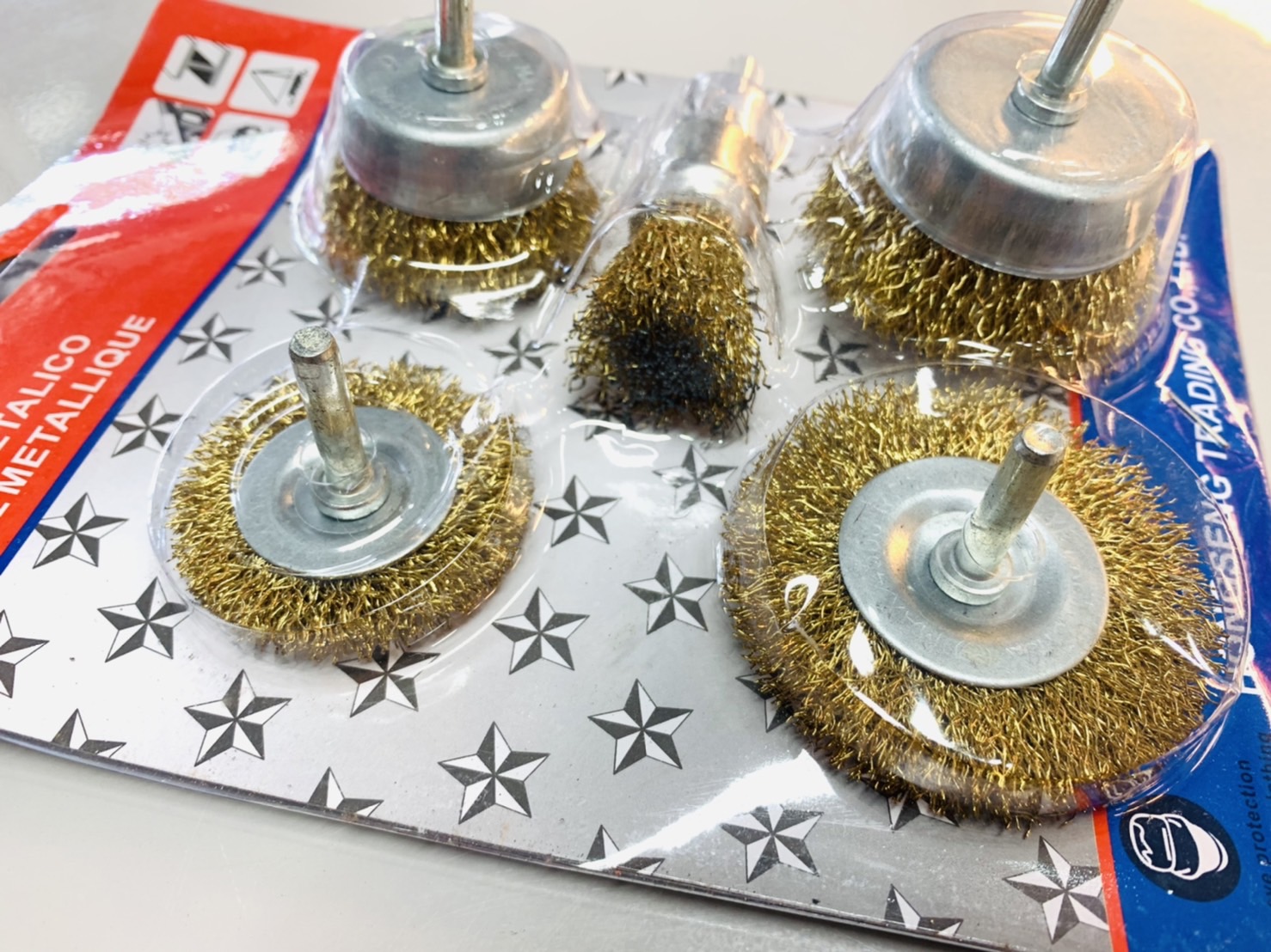 แปรงลวดกลมมีแกน 3ตัวชุด