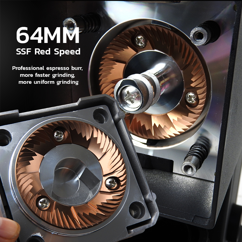 เครื่องบด APRESSO (CF64V) เฟืองบด SSF 64 mm ปรับรอบได้ ลดไฟฟ้าสถิต