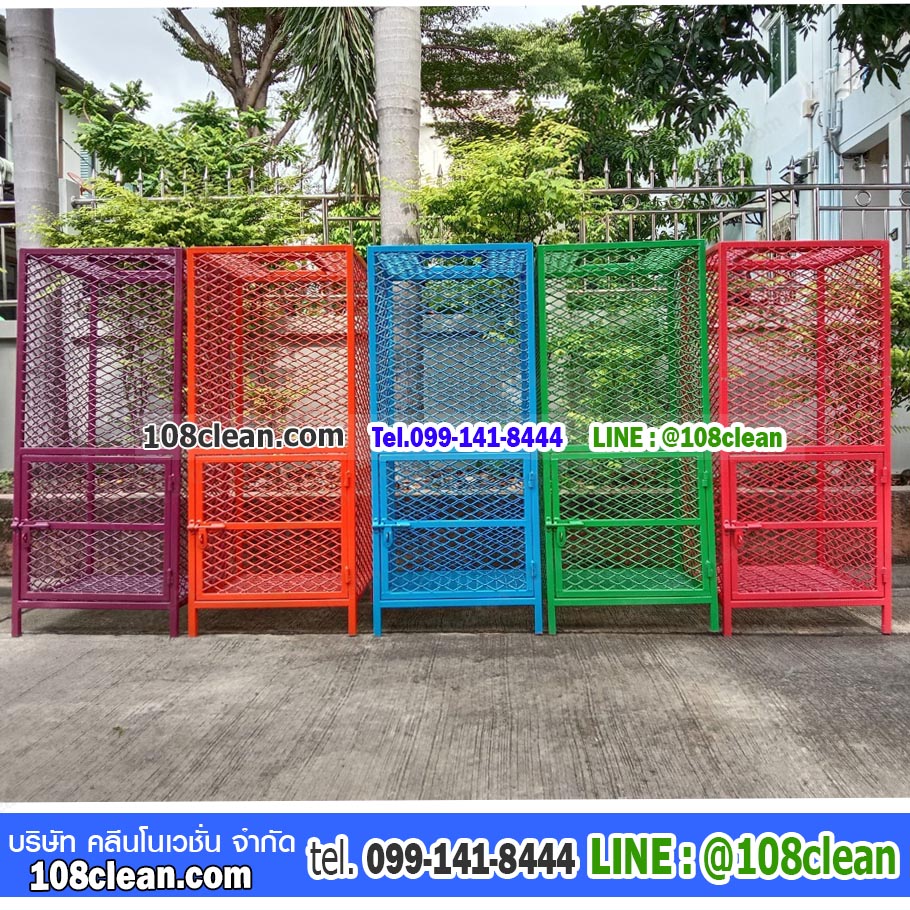 ตะแกรงทิ้งขยะขนาดใหญ่แบบมีประตู
