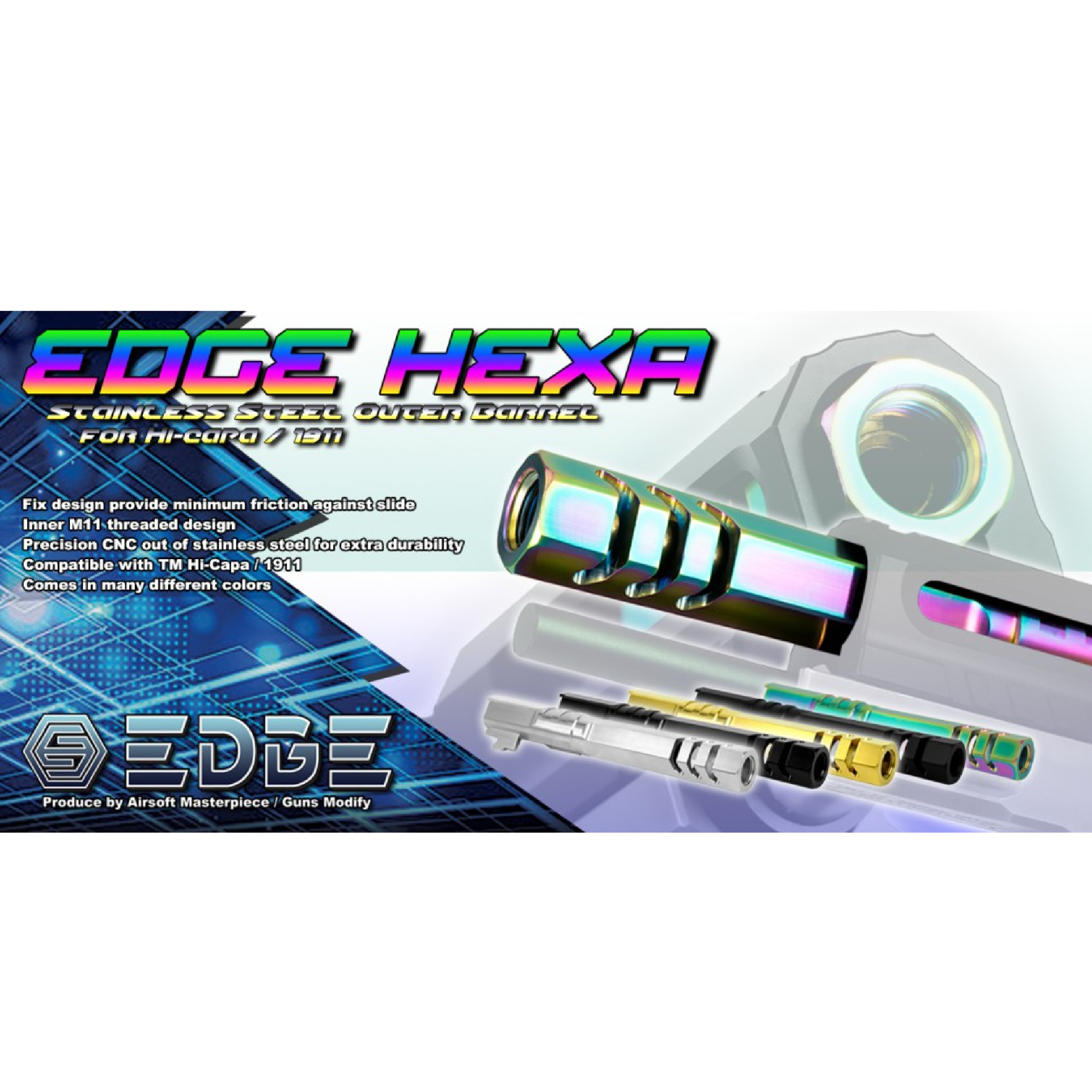 EDGE HEXA Stainless Steel Outer Barrel for Hi-CAPA 5.1