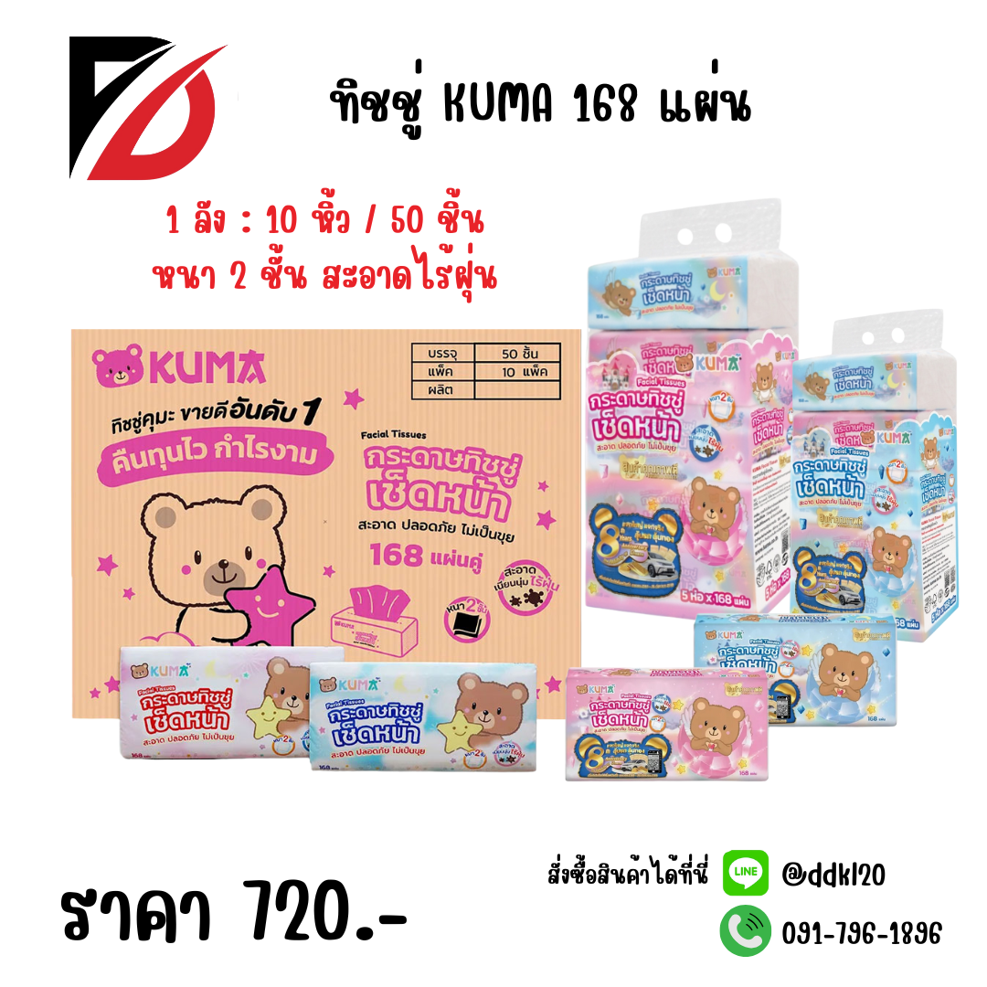 ทิชชู่ คุมะ KUMA 168 แผ่น