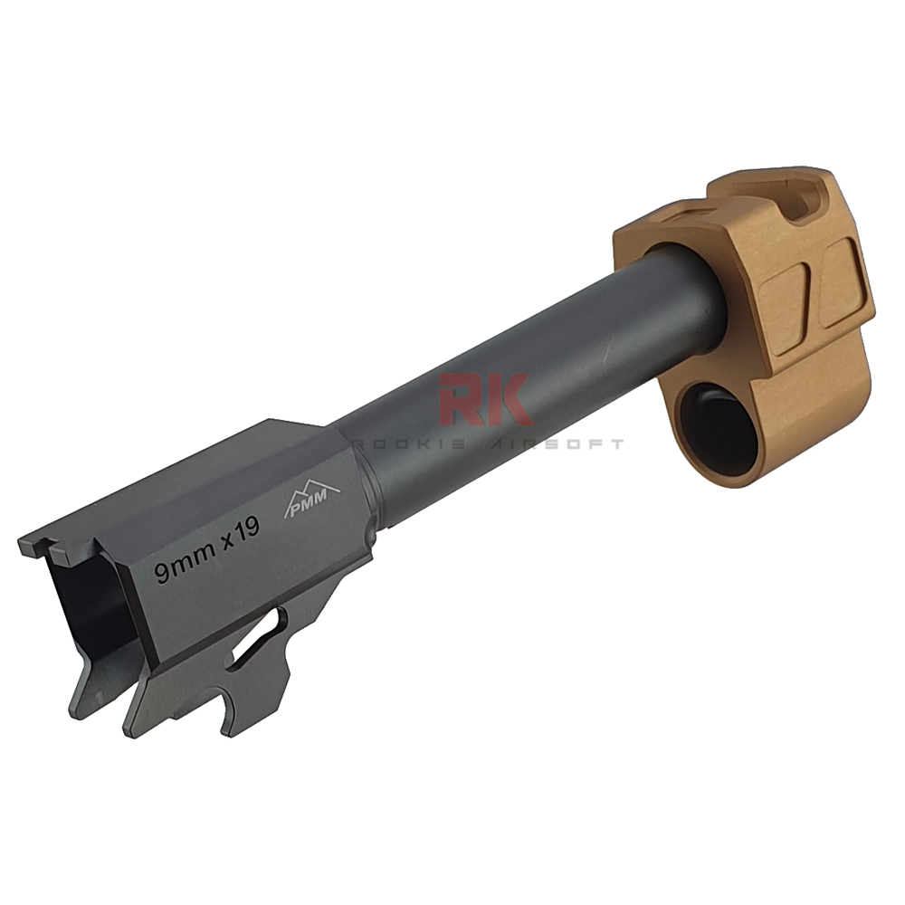 Bomber PMM Style CNC Steel Outer Barrel with Aluminum Compensator Set for SIG AIR M18 (FDE)