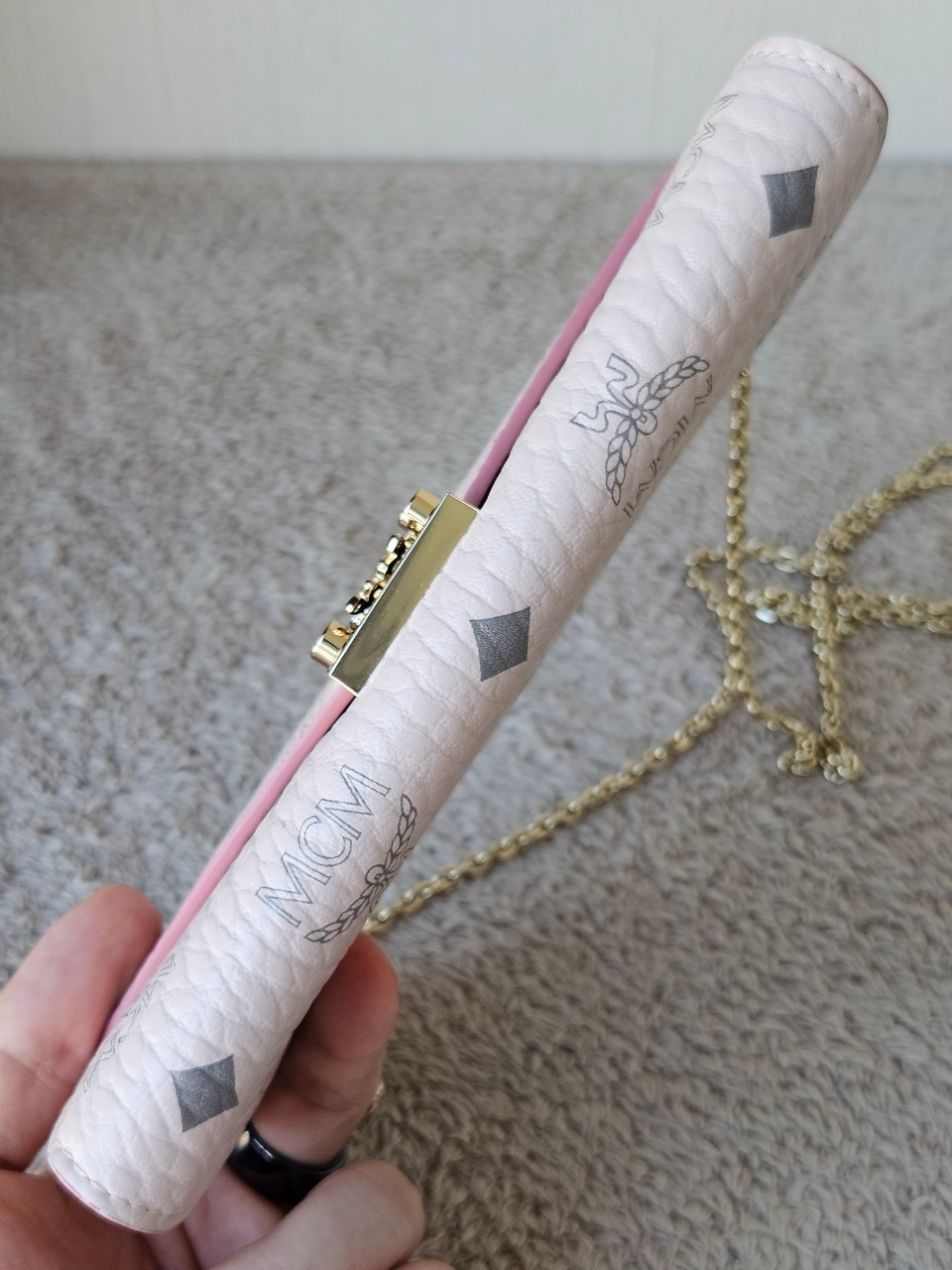 MCM Tracy Crossbody Wallet Pink