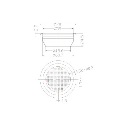 Two-Cup Single-Wall Filter Basket 9003-FB-S009A