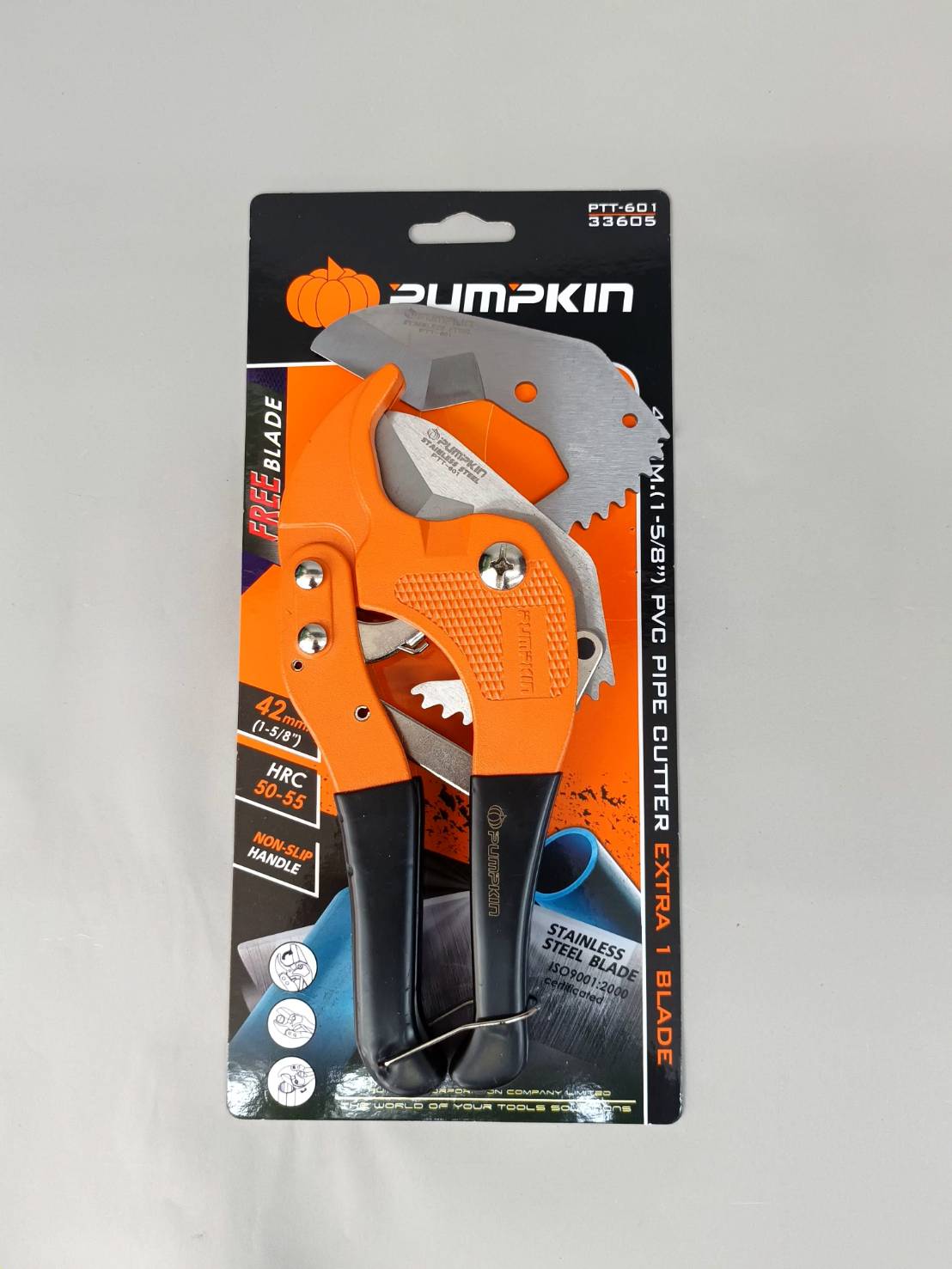 กรรไกรตัดท่อ พีวีซี ด้ามชุบยาง (1-5/8") พัมคิน