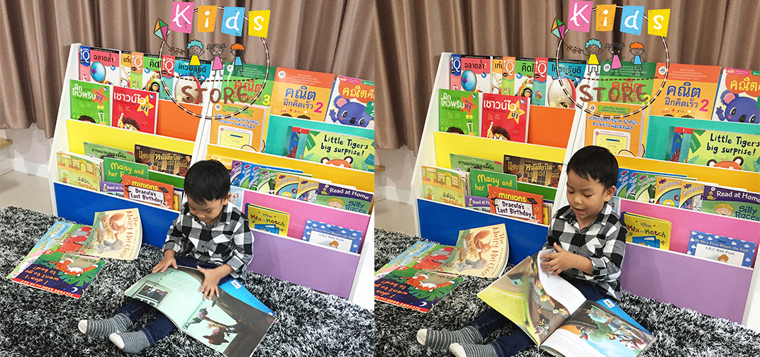 Kids Store ชั้นวางหนังสือเด็ก ชั้นวางหนังสือโชว์ปก เฟอร์นิเจอร์และสินค้าเด็ก