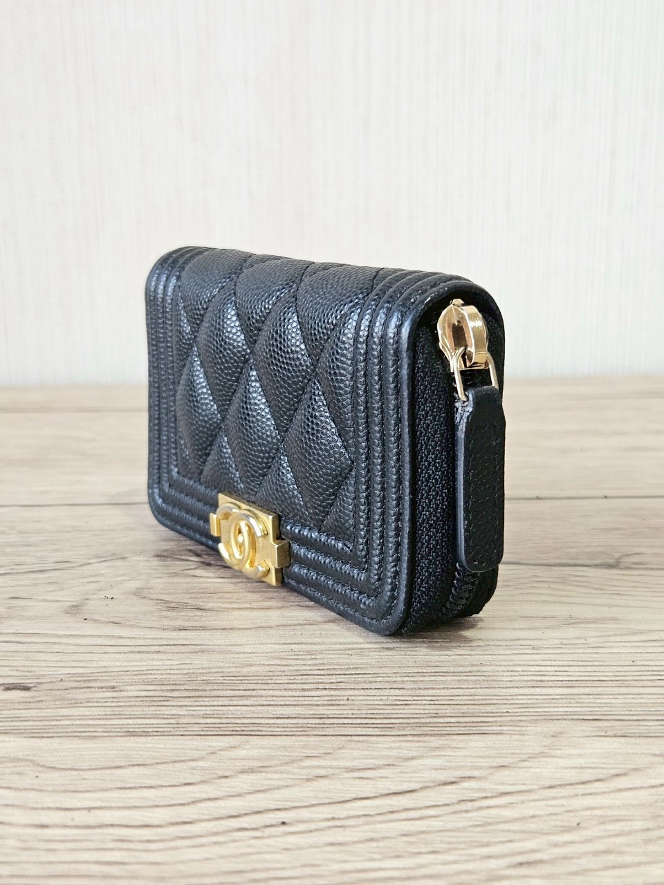 Chanel Boy Card Holder ดำทอง