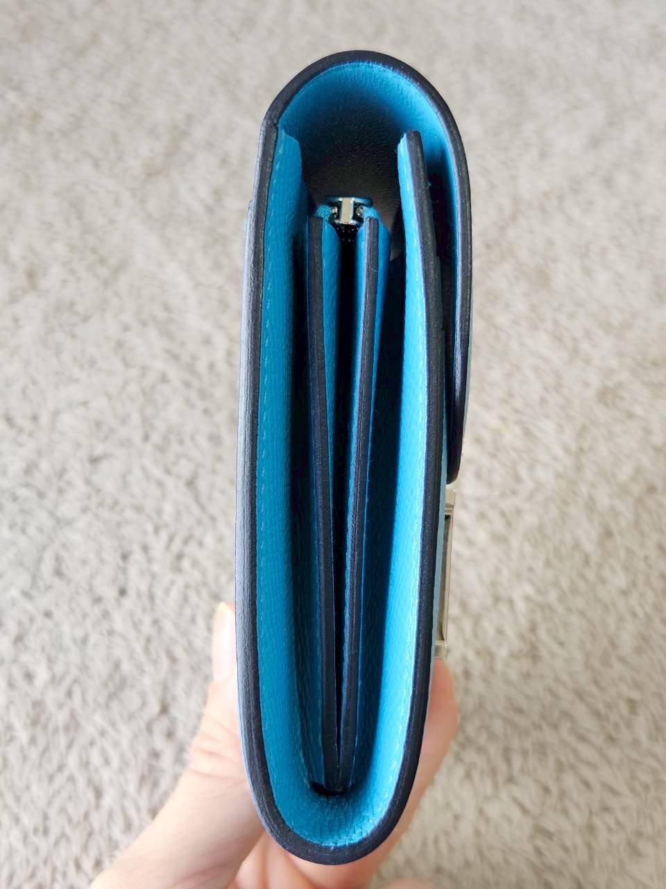 Hermes Constance Light Blue Wallet