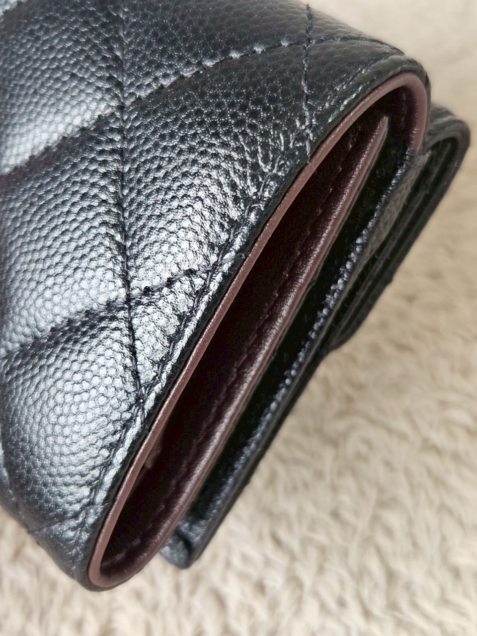 Chanel Trifold Short Black Caviar GHW Wallet