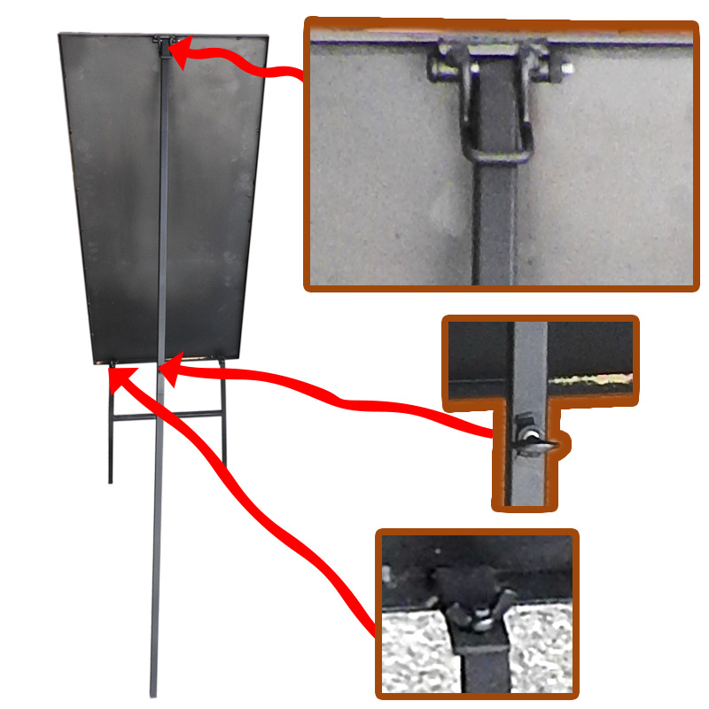 Rectangle Steel Blackboard + Height stand 41.5 x 82.5 x 135 cm.