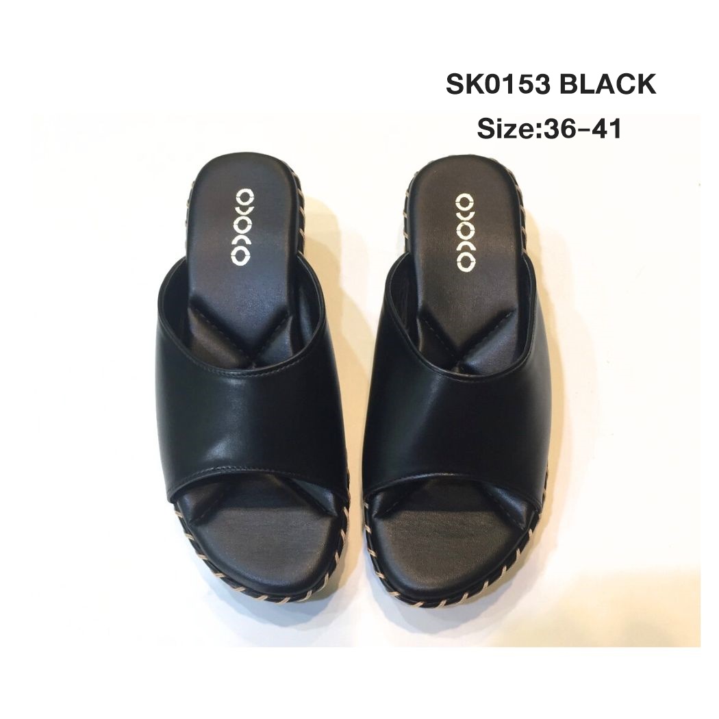 รองเท้าแตะเพื่อสุขภาพ รองเท้าแตะหญิง รองเท้าแฟชั่น หน้าสวม sandals women fashion ส้นเตารีดเย็บเชือก สูง2นิ้ว นิ่มใส่สบาย SK0153