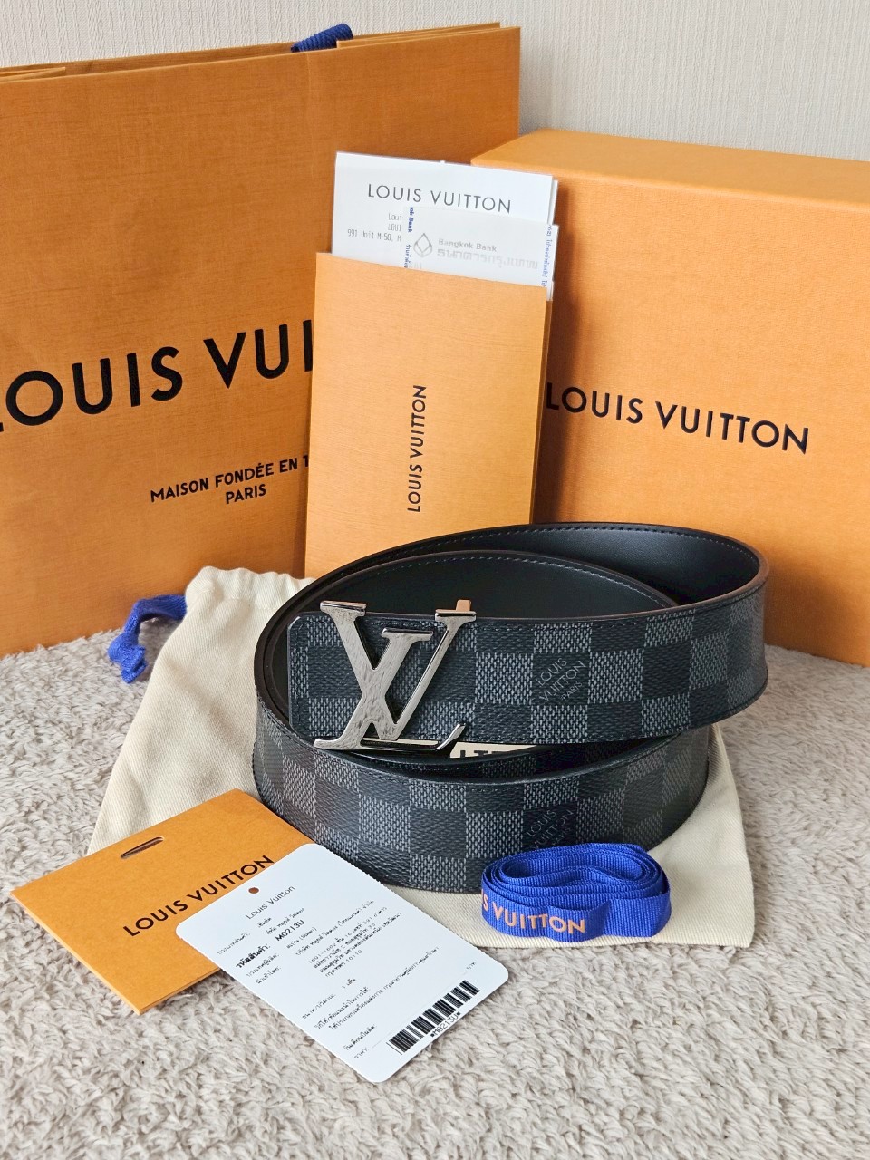 LV Initiales 40mm Damier Graphite Reversible Belt
